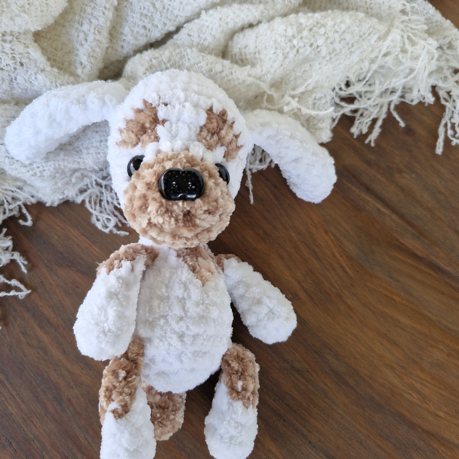 Adorable White n Brown Amigurumi King Charles Spaniel Puppy