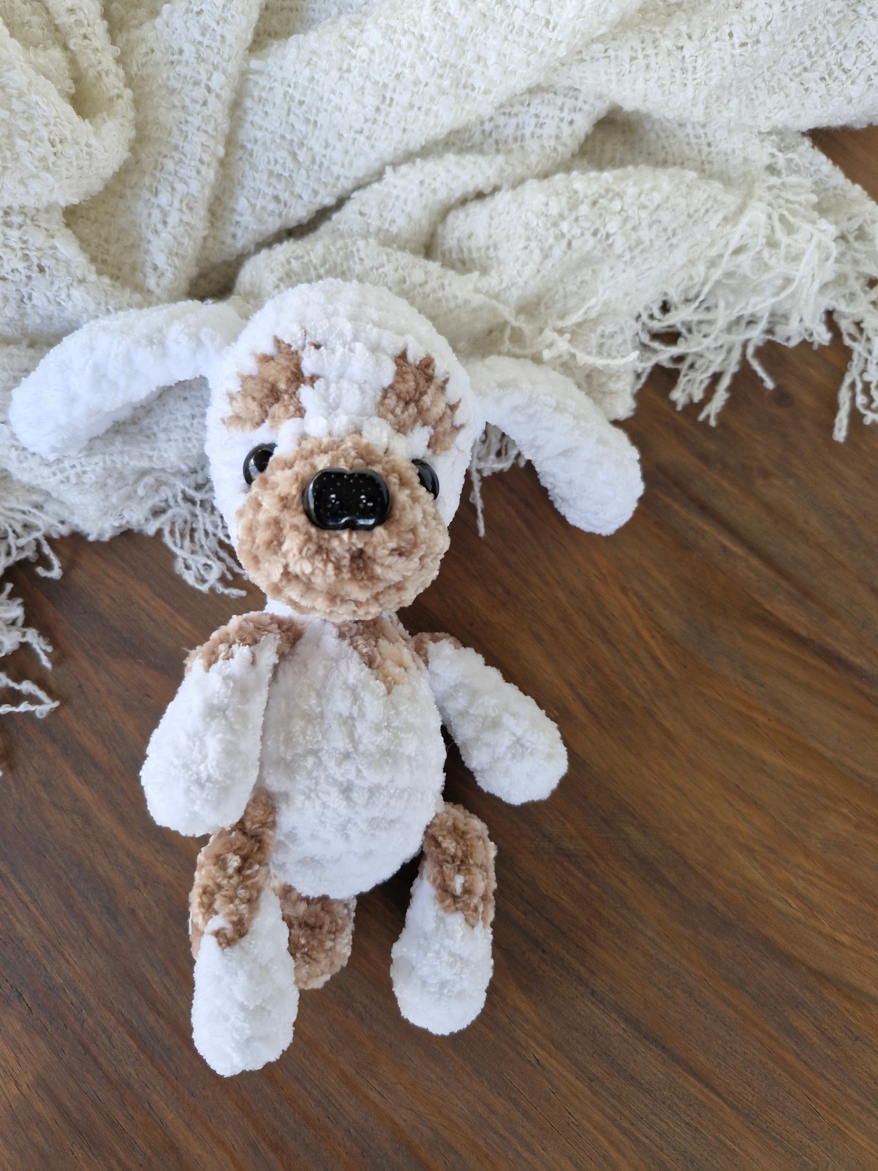 Adorable White n Brown Amigurumi King Charles Spaniel Puppy