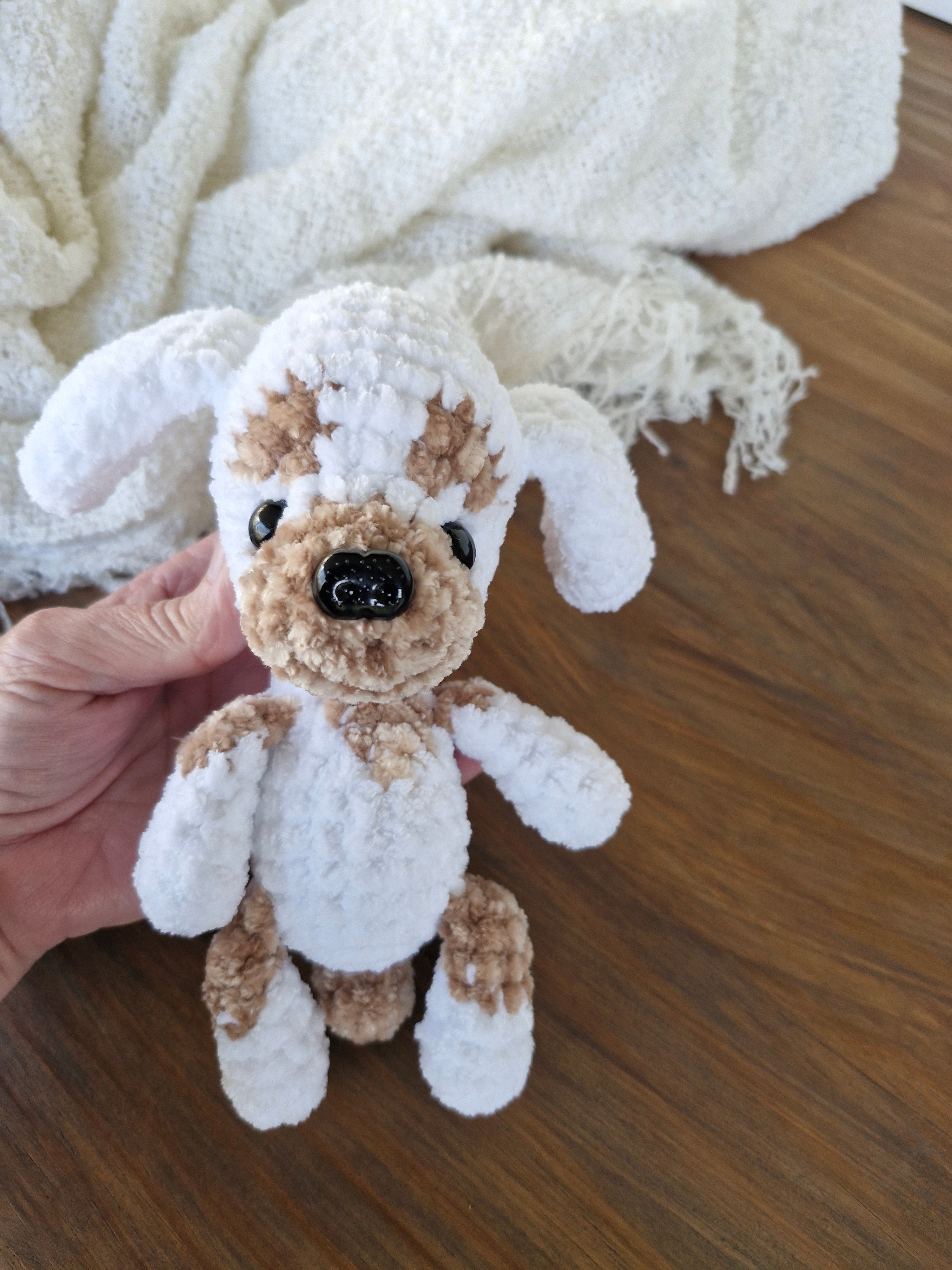 Adorable White n Brown Amigurumi King Charles Spaniel Puppy