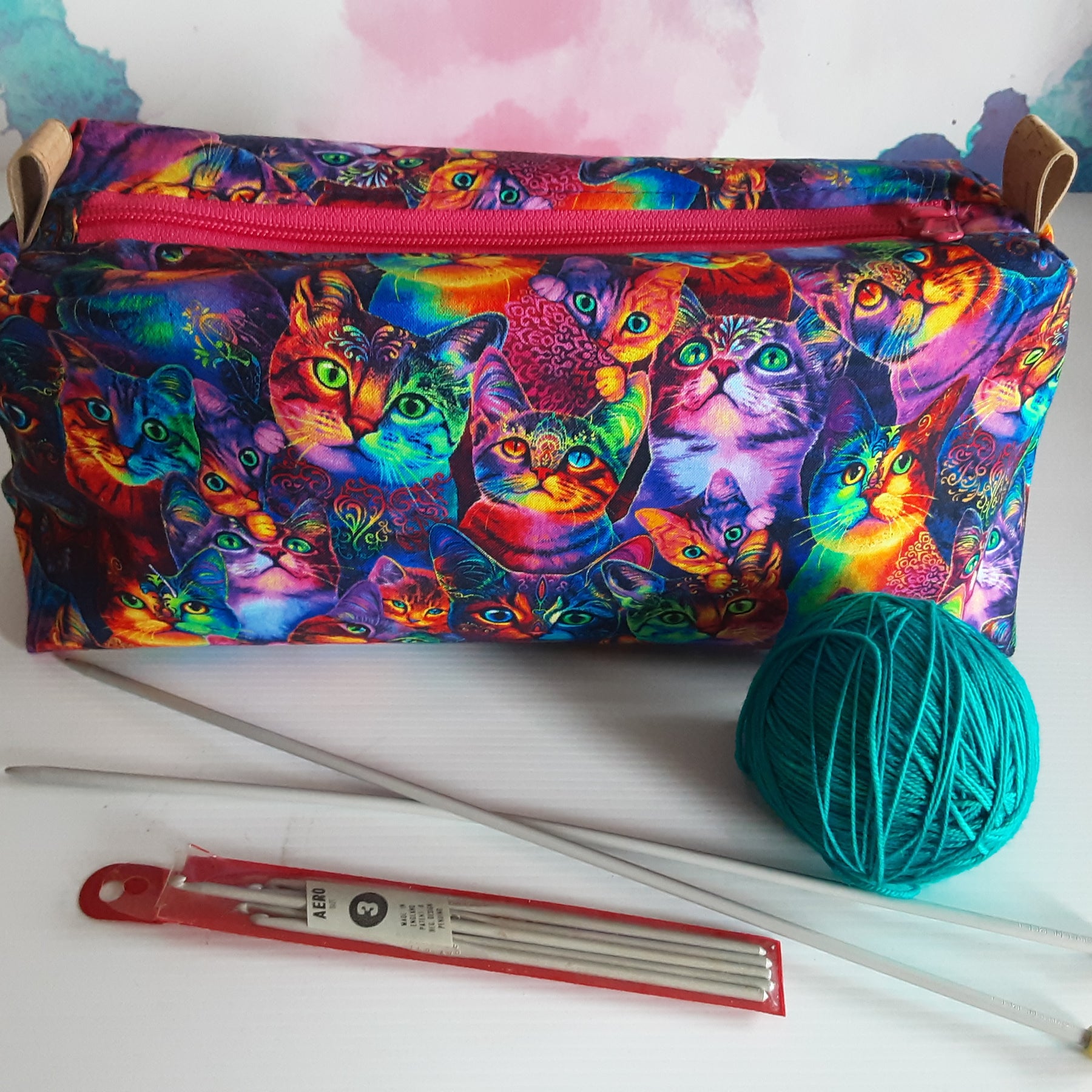 Handmade Zippered Pouch, Large Pencil Case for School or Work,  Waterproof Lined Makeup Bag