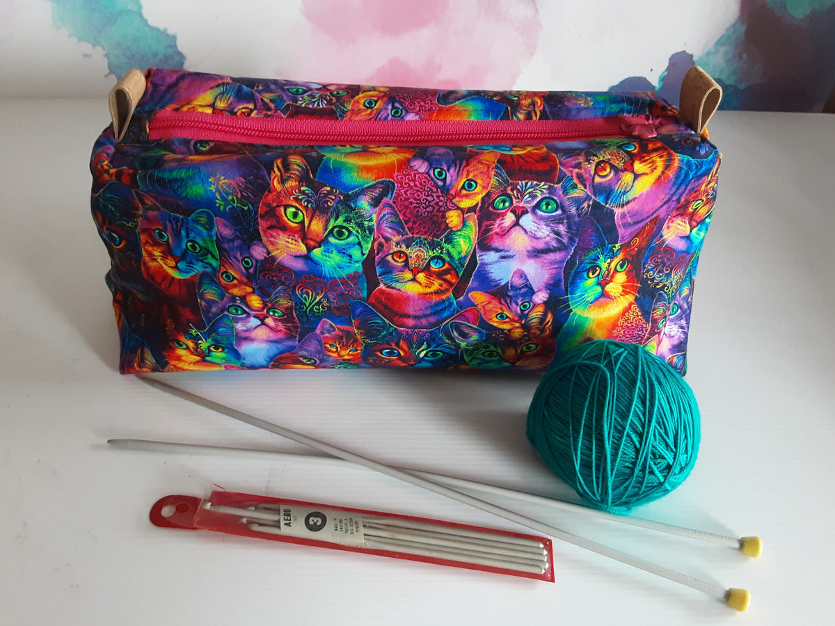 Handmade Zippered Pouch, Large Pencil Case for School or Work,  Waterproof Lined Makeup Bag