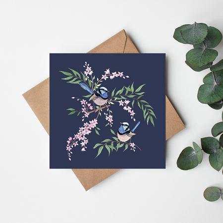 Superb Fairywrens Greetings Card