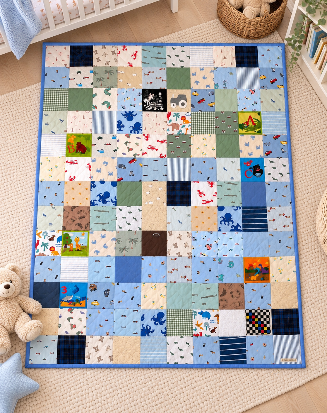 Custom Baby Clothes Memory Quilt –  120 cm x 160cm - Personalised Keepsake Blanket