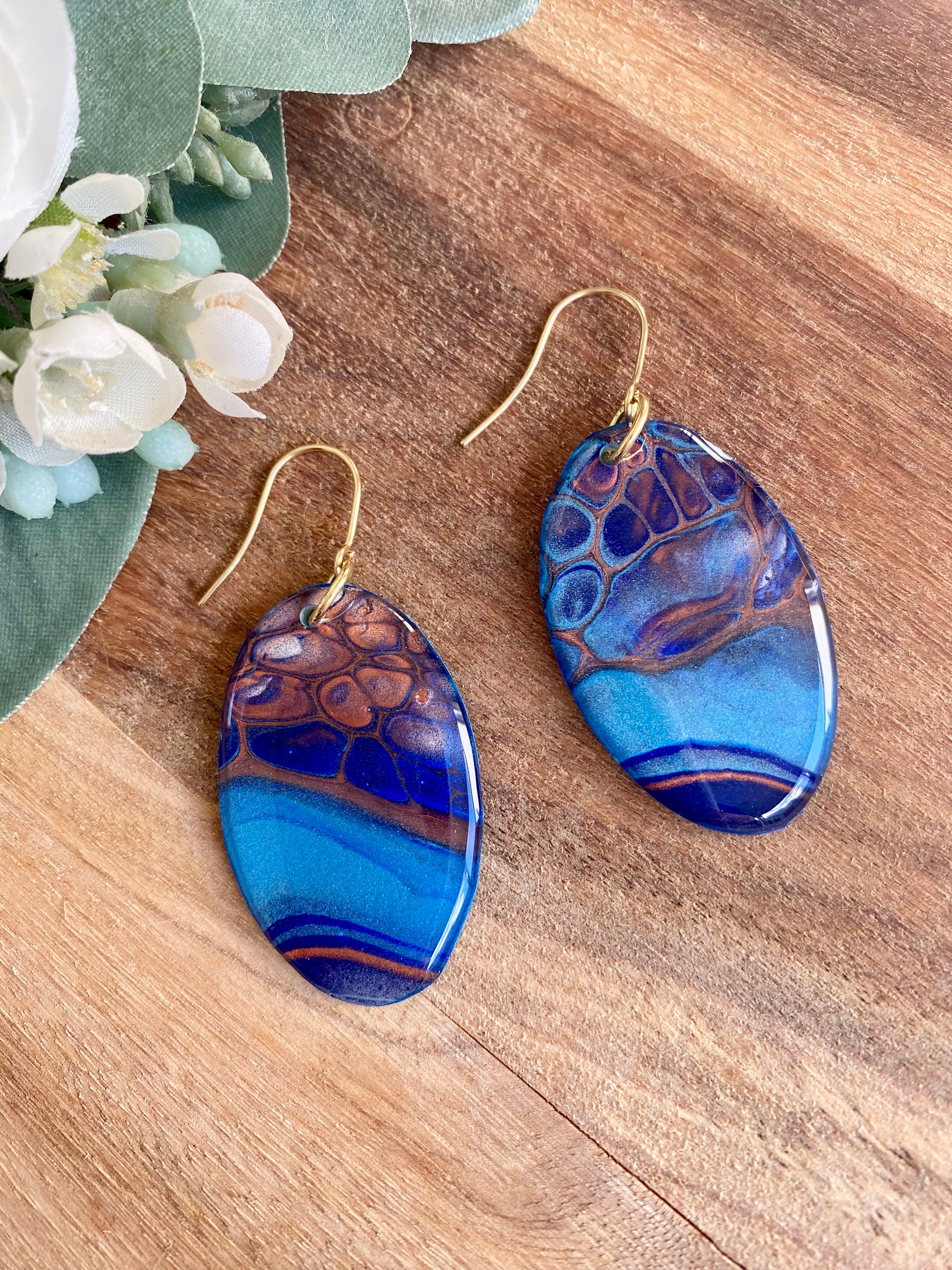 Oval Artisan Lightweight Dangle Earrings