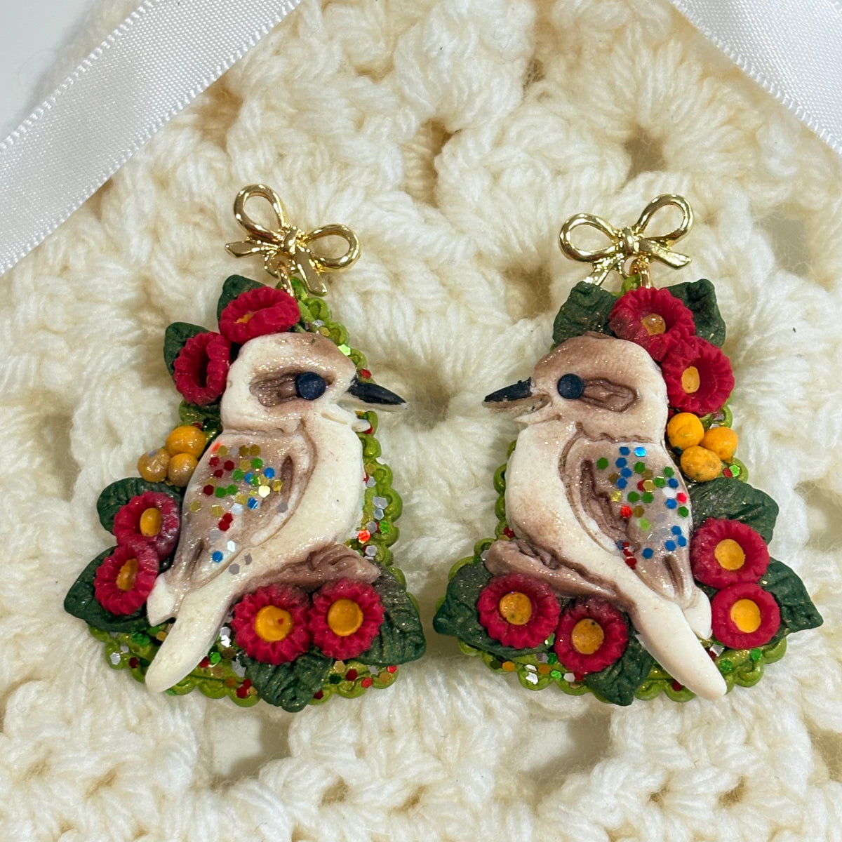 Kookaburra Christmas Tree Earrings