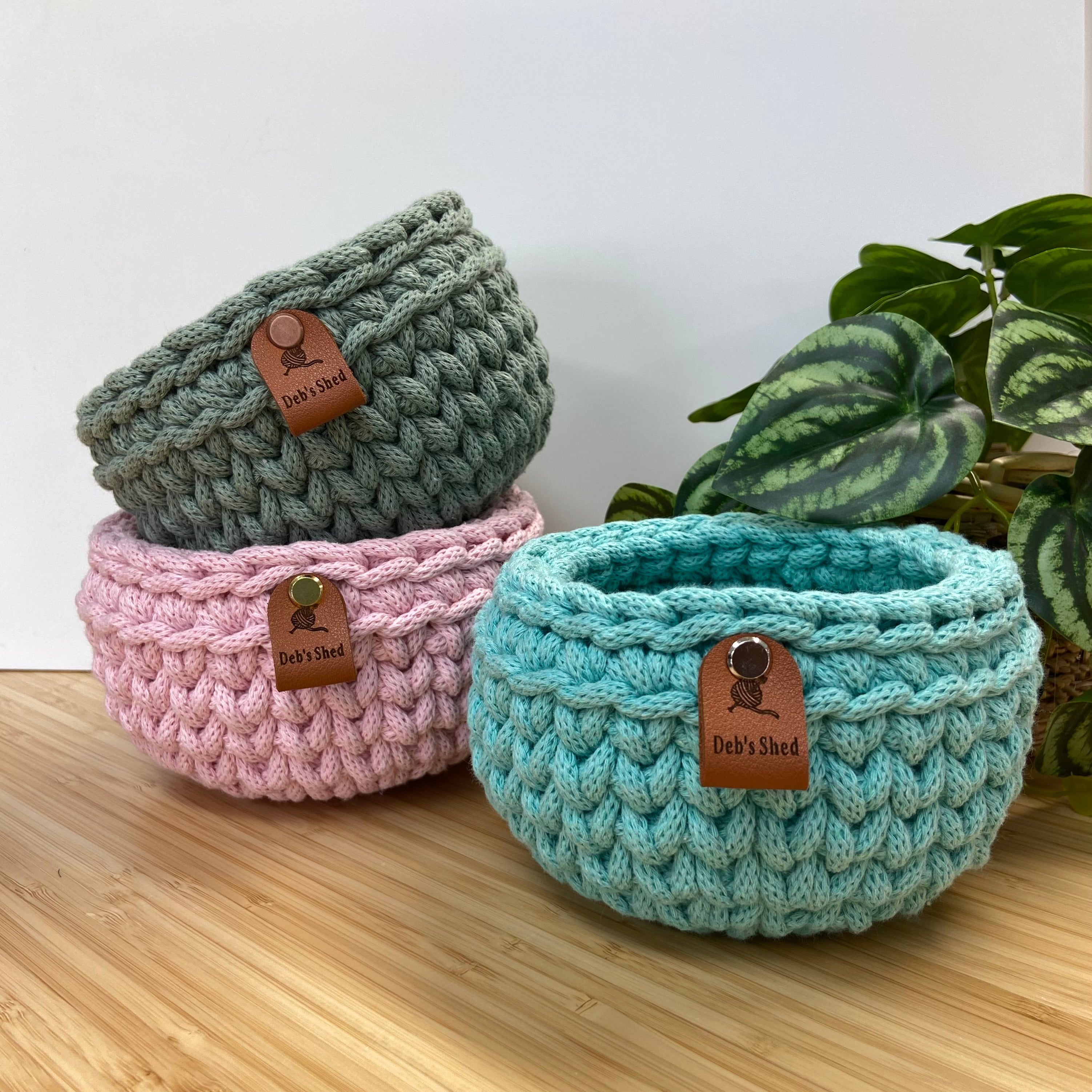 Crochet Basket - Round Bowl - Cotton Cord