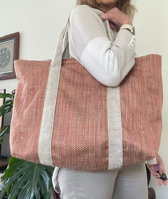 Large Amber-Coloured Textured Tote