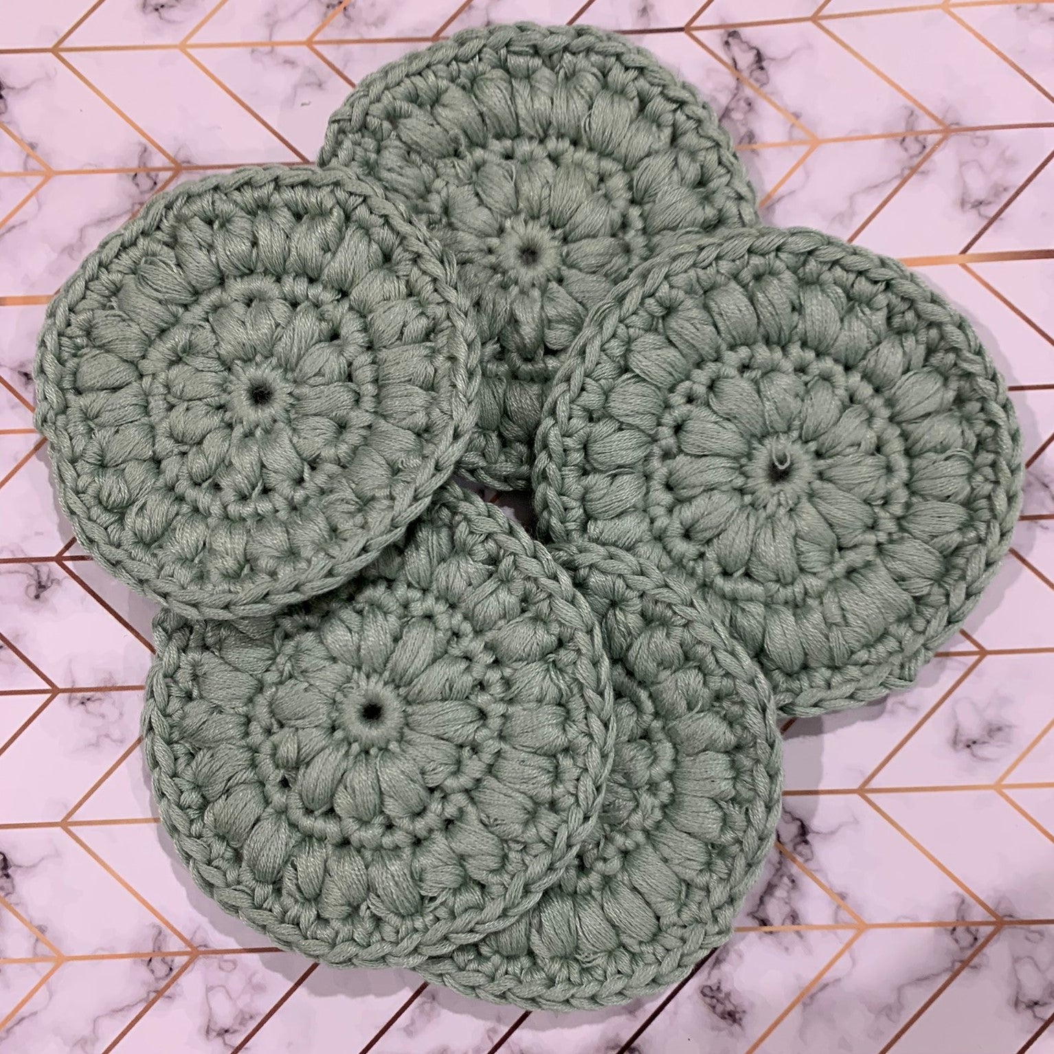 Crochet Face Scrubbies in Cotton Bamboo