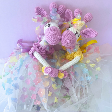 Handmade Crochet Giraffes, Sister Crochet Giraffes
