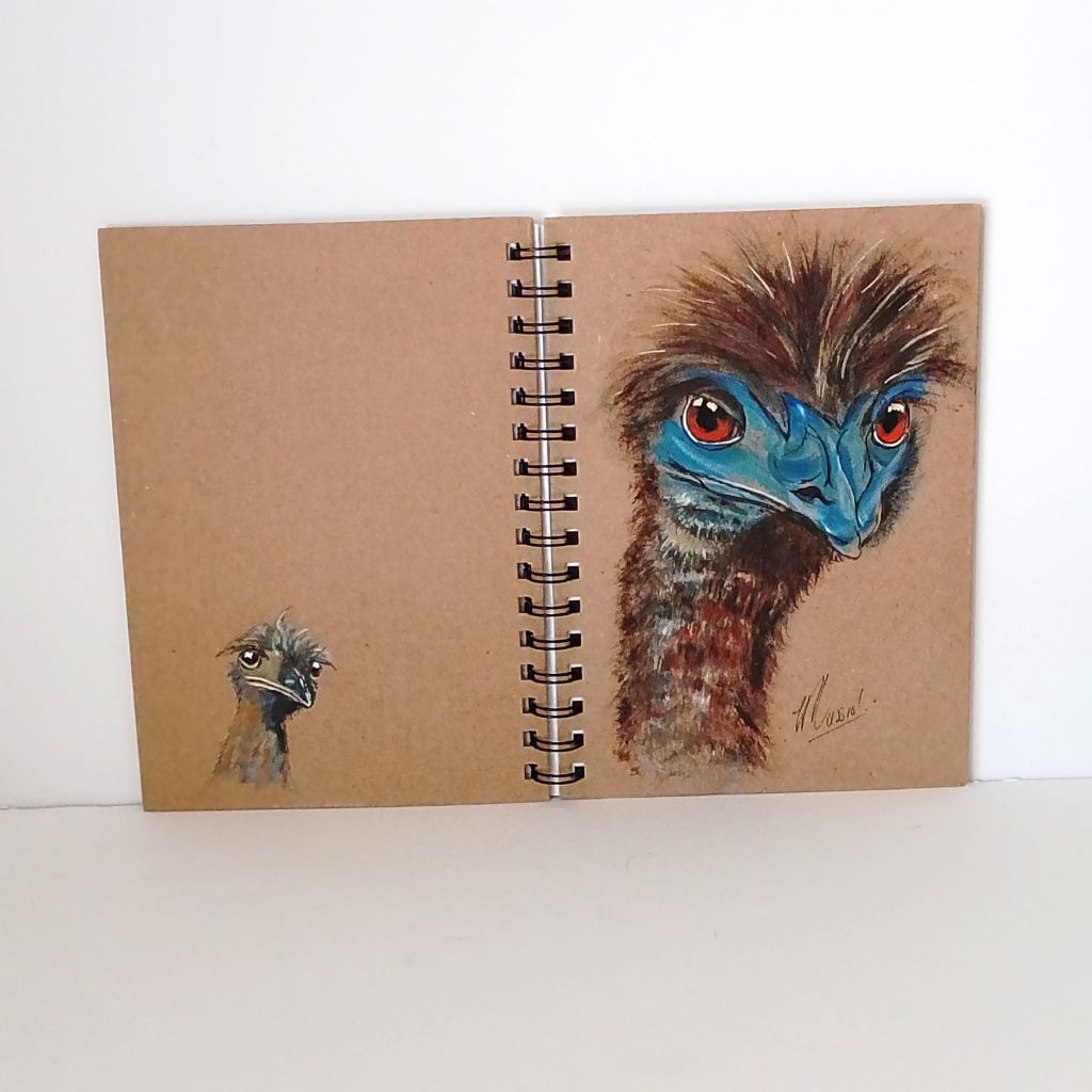 Emu Handpainted Quirky A5 lined notebook/journal