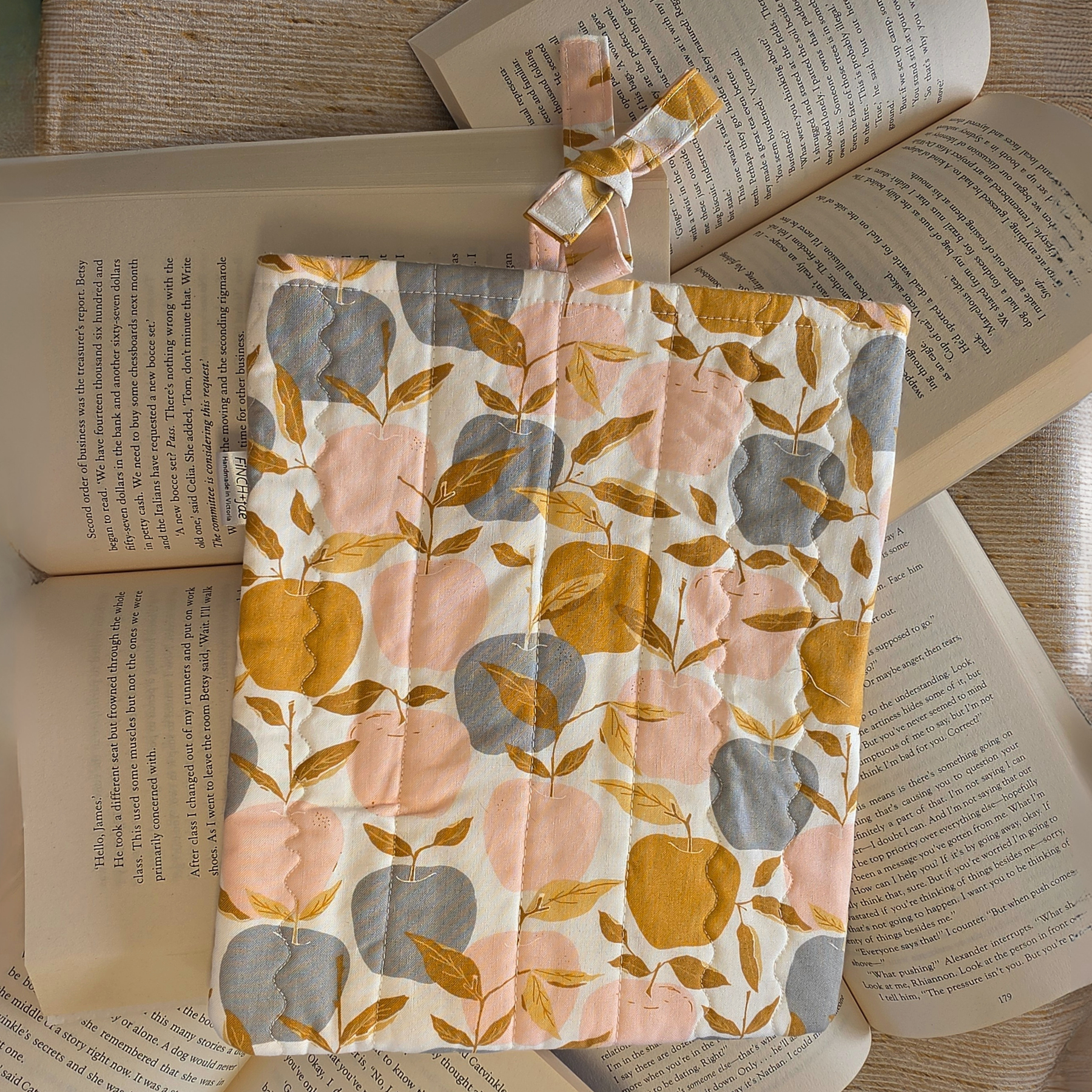 Fruit designs - book or 11" tablet sleeve, handmade