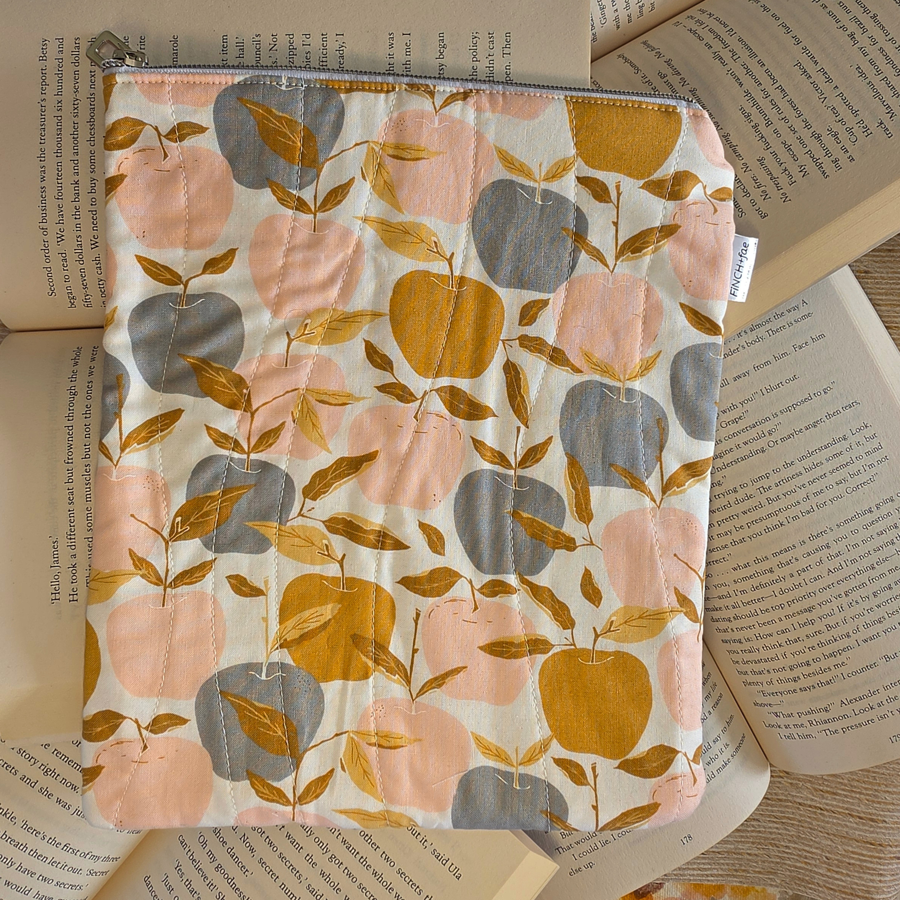 Fruit designs - book or 11" tablet sleeve, handmade