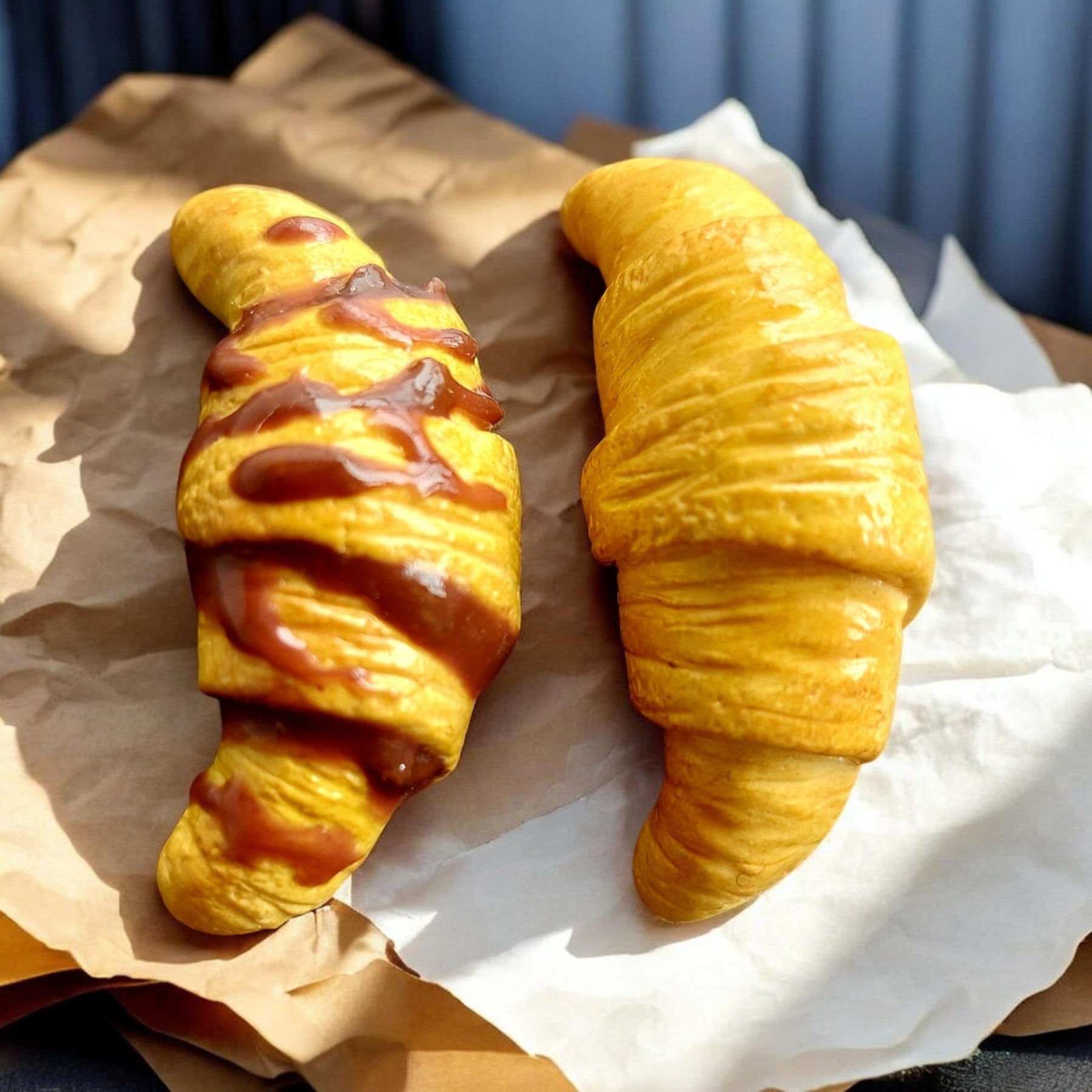 Decorative Fridge Magnets | Polymer Clay Miniature Croissants | Food Inspired