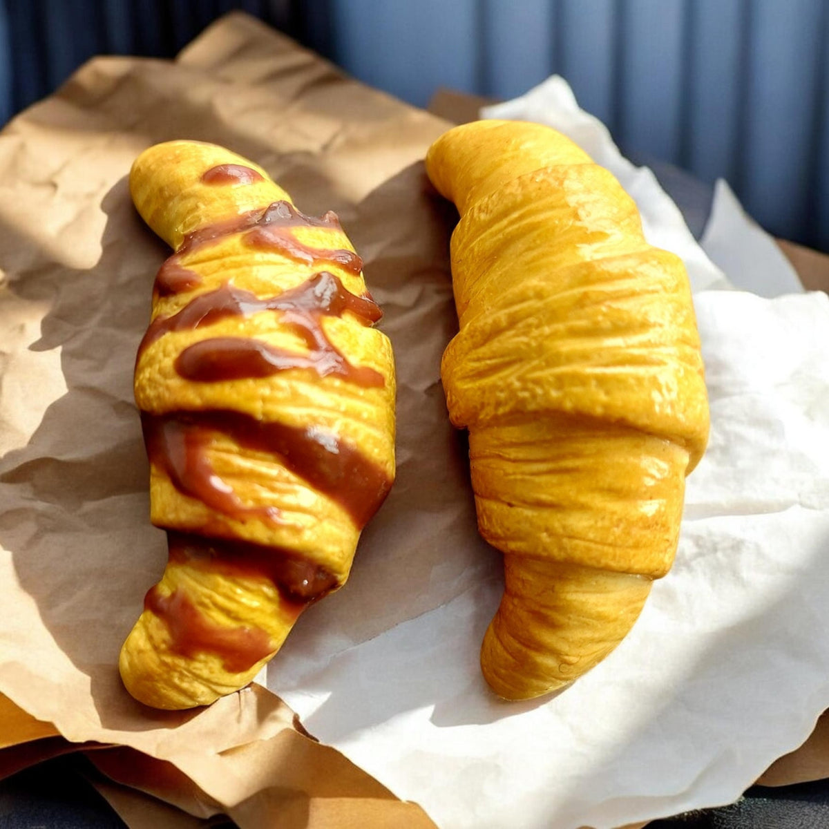 Decorative Fridge Magnets | Polymer Clay Miniature Croissants | Food Inspired