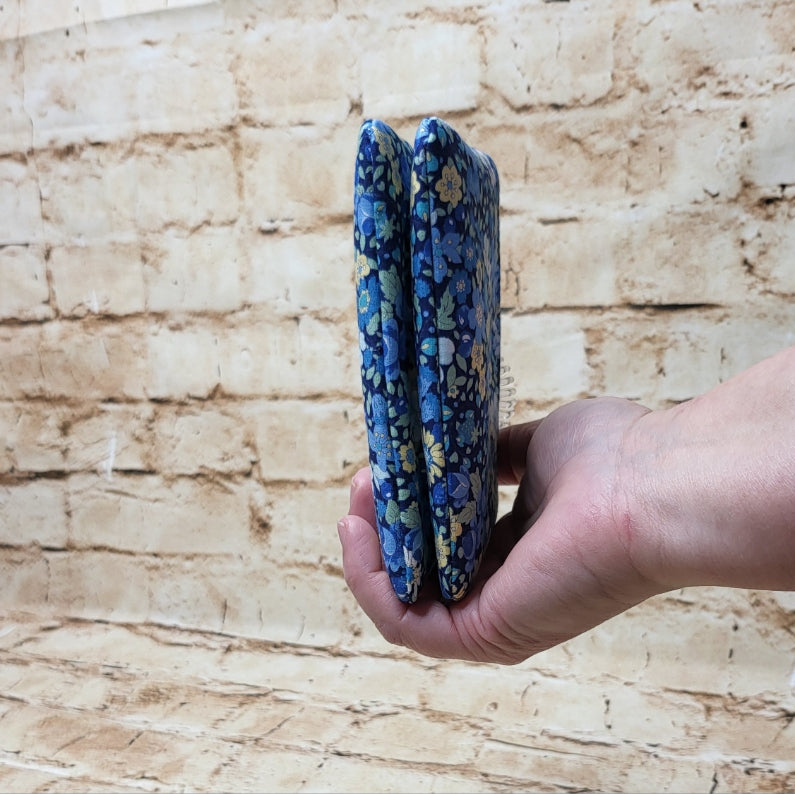 Blue Floral Double Coin Purse