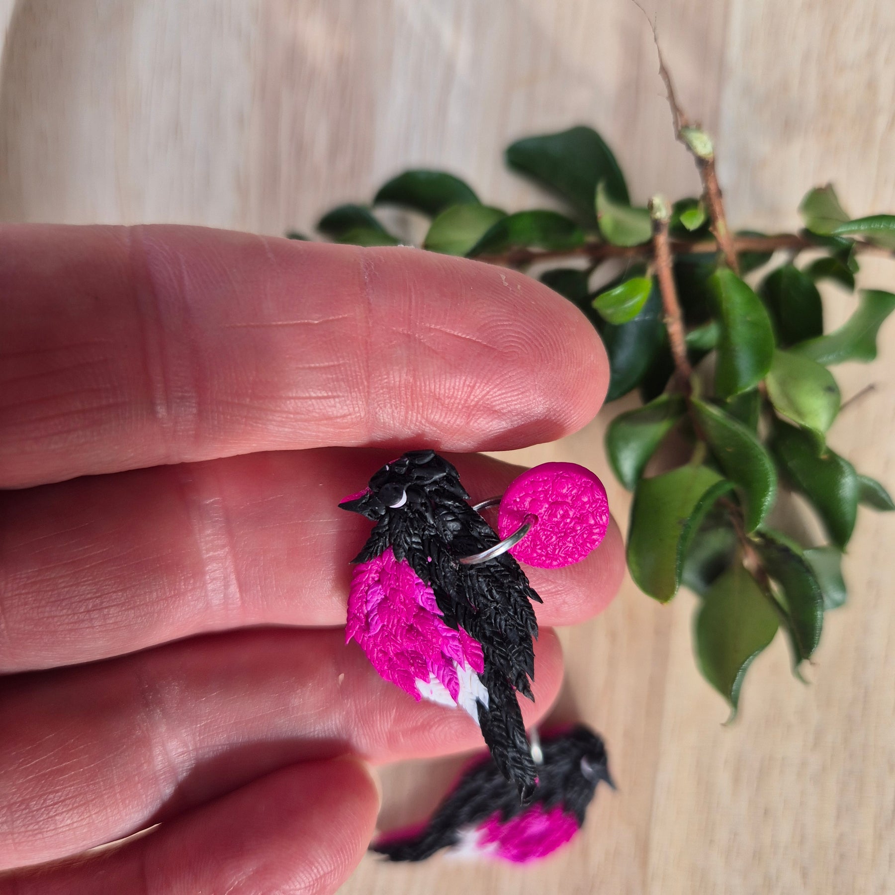 Pink Robin Dangle Earrings