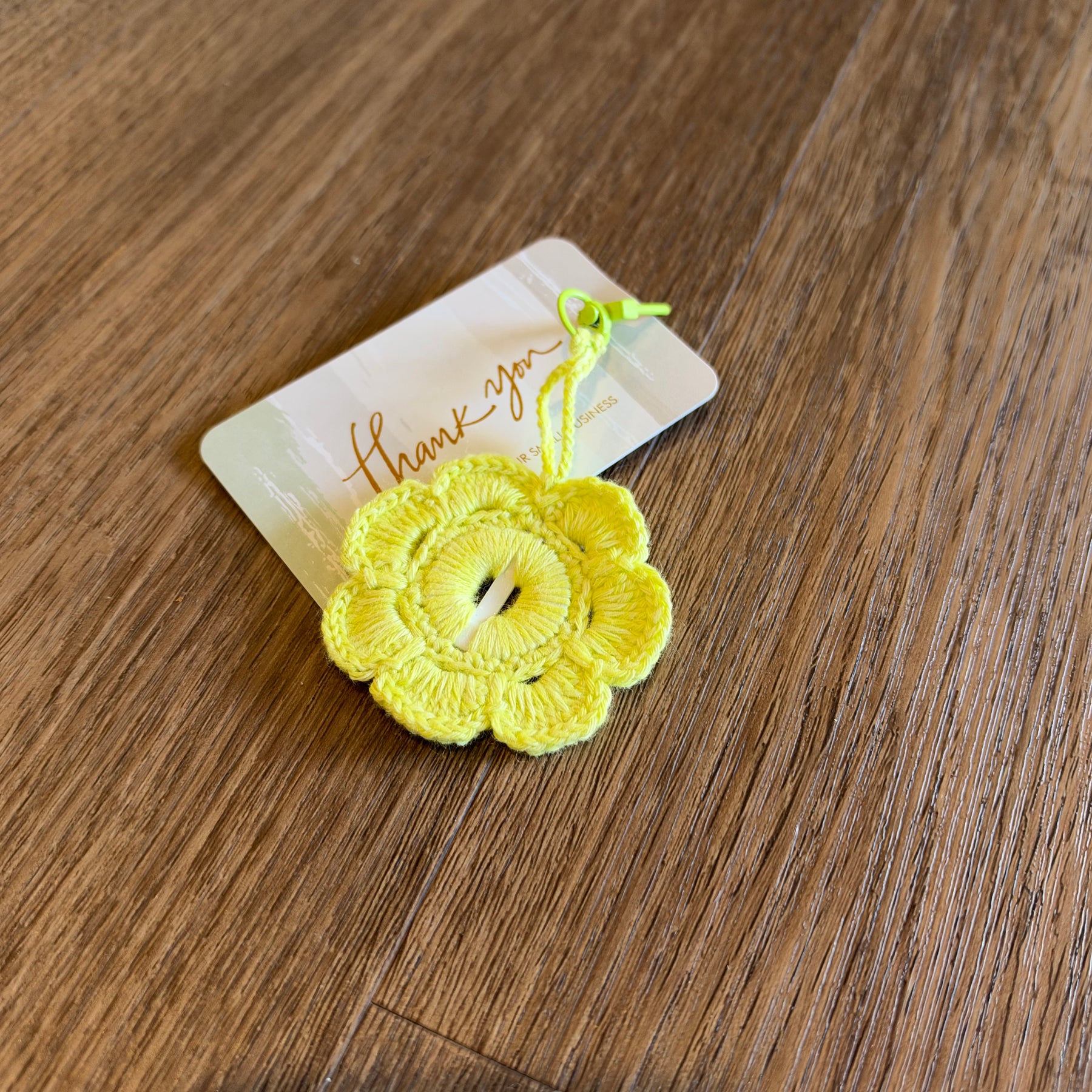 Handmade Floral Crochet Keychain – Cotton Flower Bag Charm