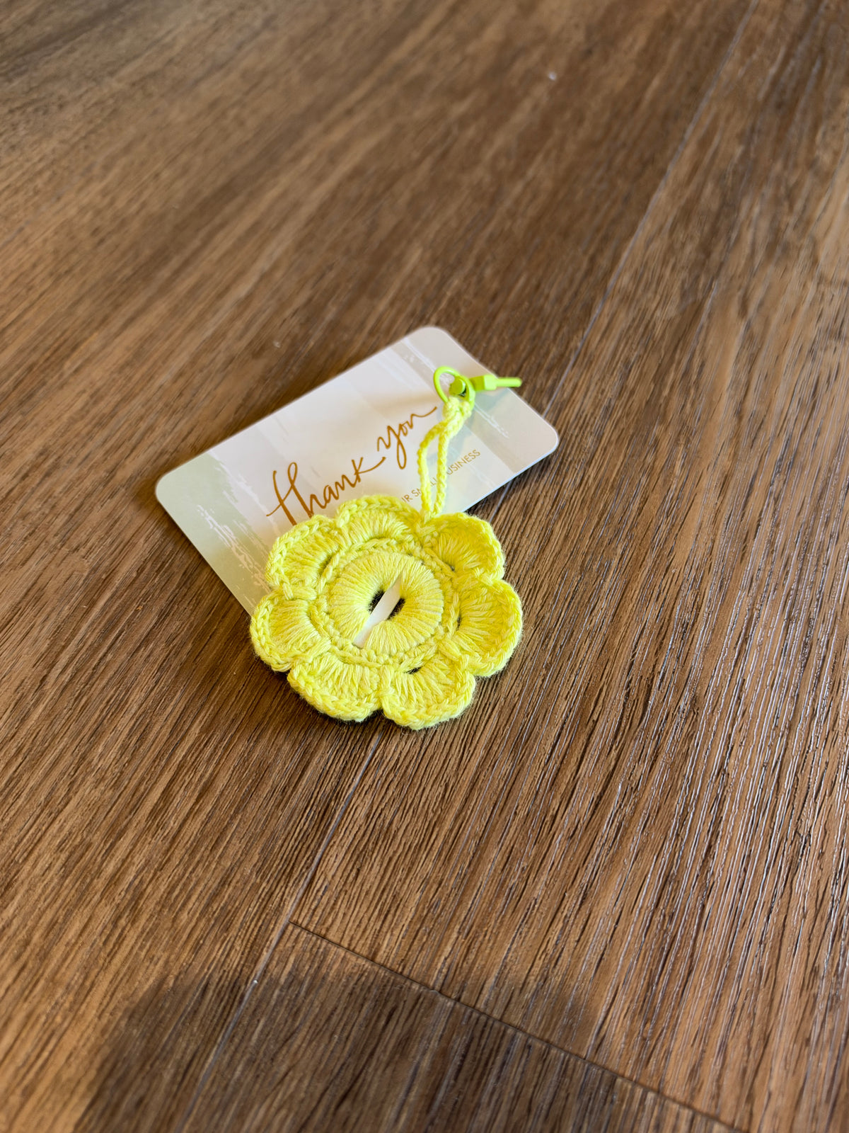 Handmade Floral Crochet Keychain – Cotton Flower Bag Charm