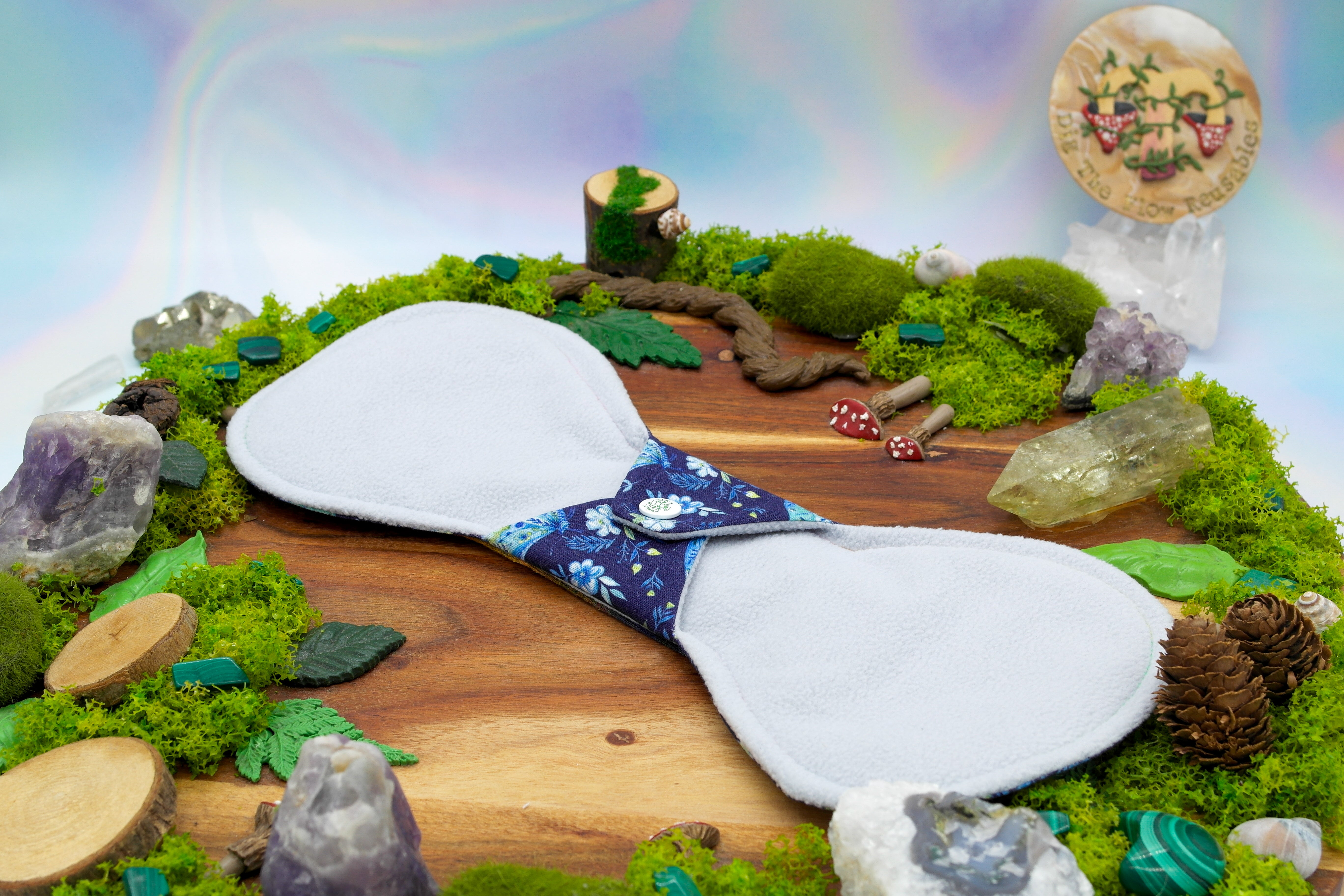 Sustainable reusable 12" Heavy Cloth Pad (Flexuous) - butterflies