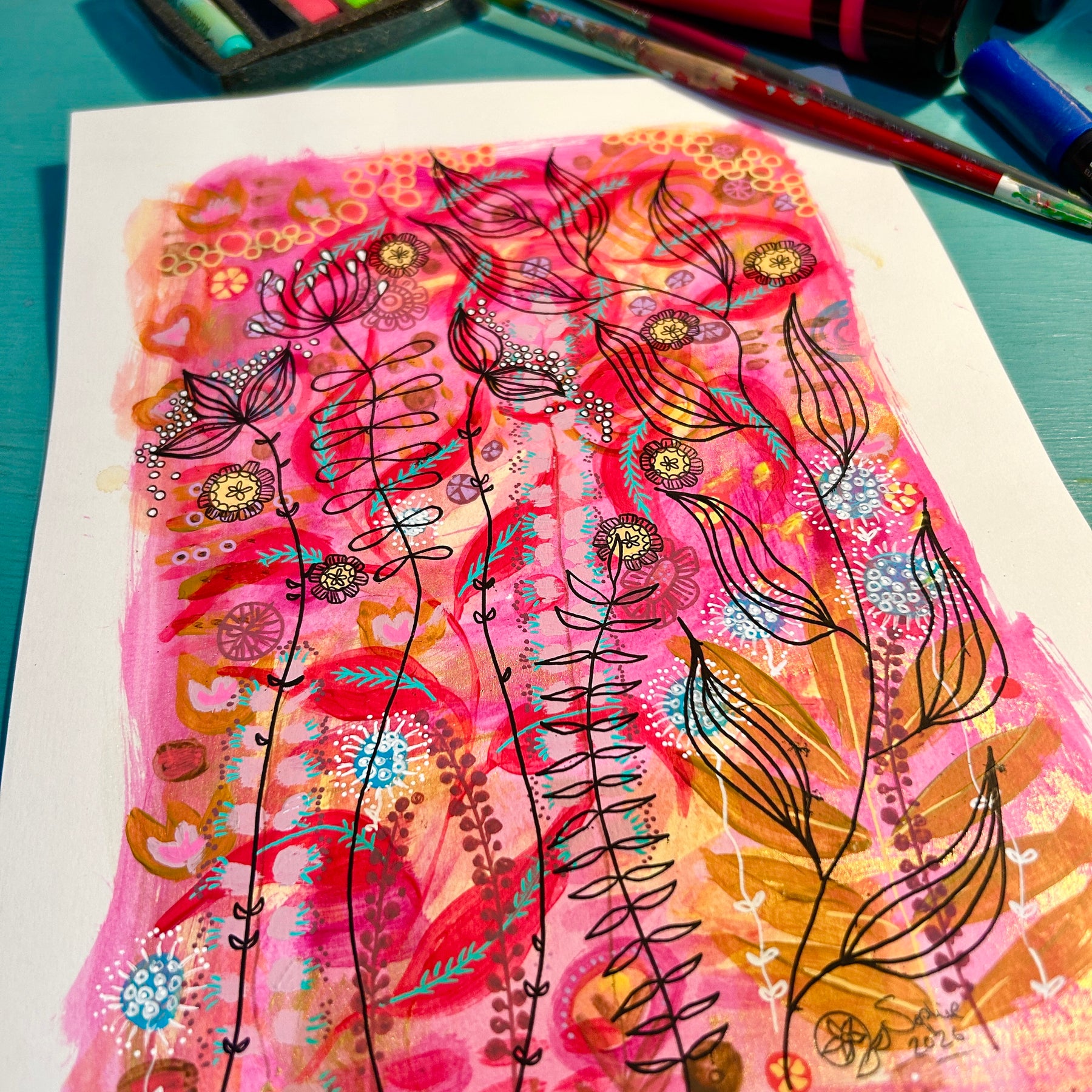 Original Hand Painted Artwork : Fine Lines of Summer