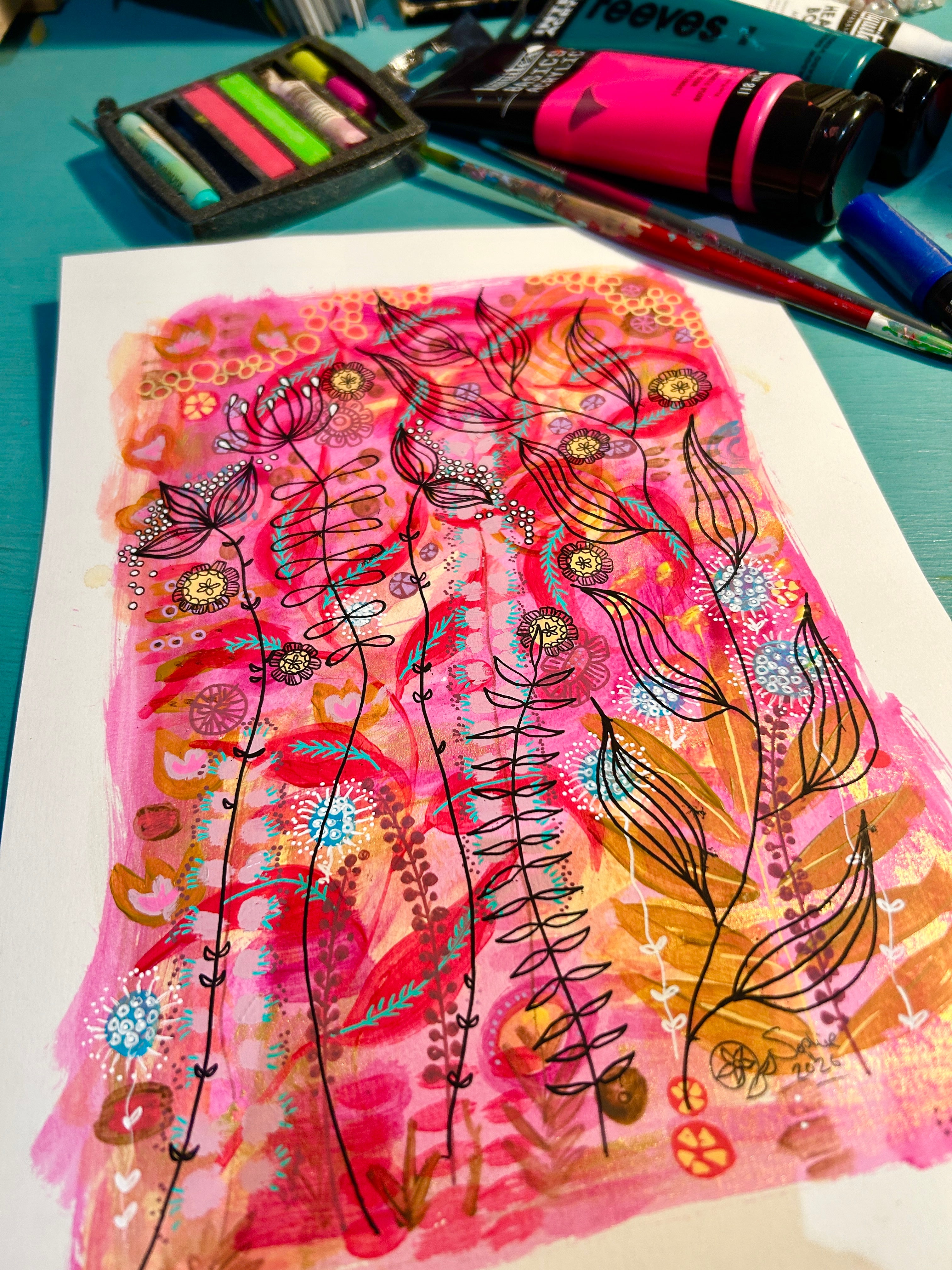 Original Hand Painted Artwork : Fine Lines of Summer