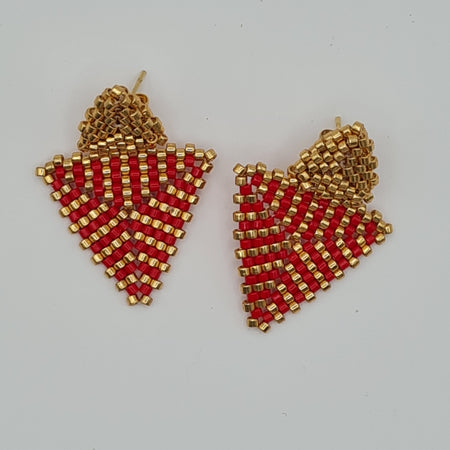 Beaded Triangle Earrings