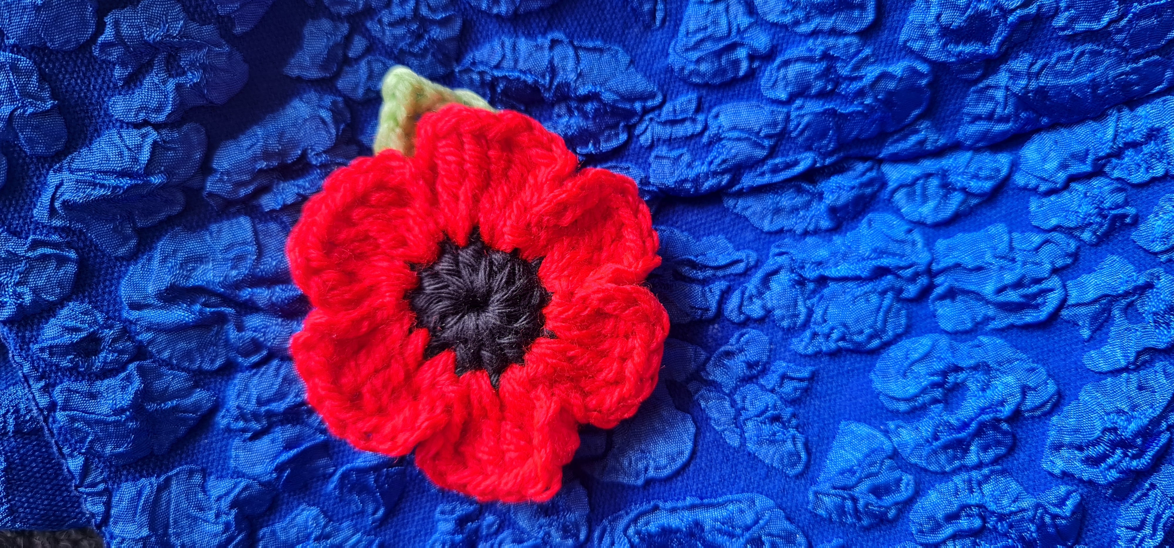 Crochet Poppy Brooch
