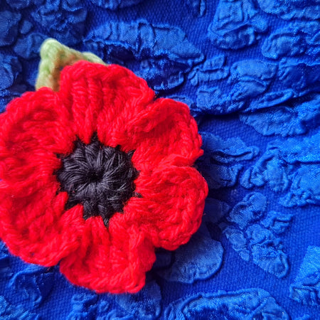 Crochet Poppy Brooch