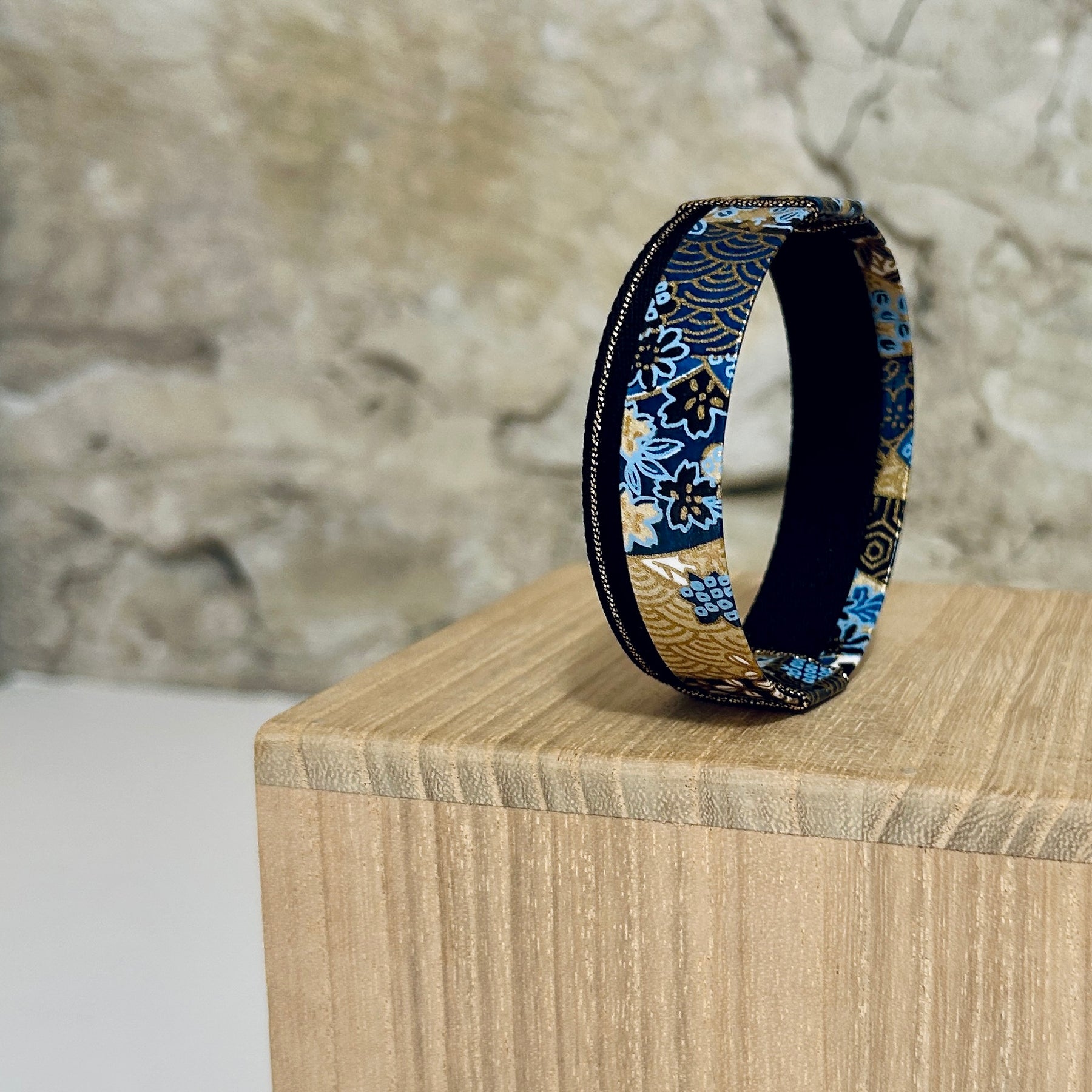 Bangle Japanese Washi Paper Black Gold - BNE-21-22-23