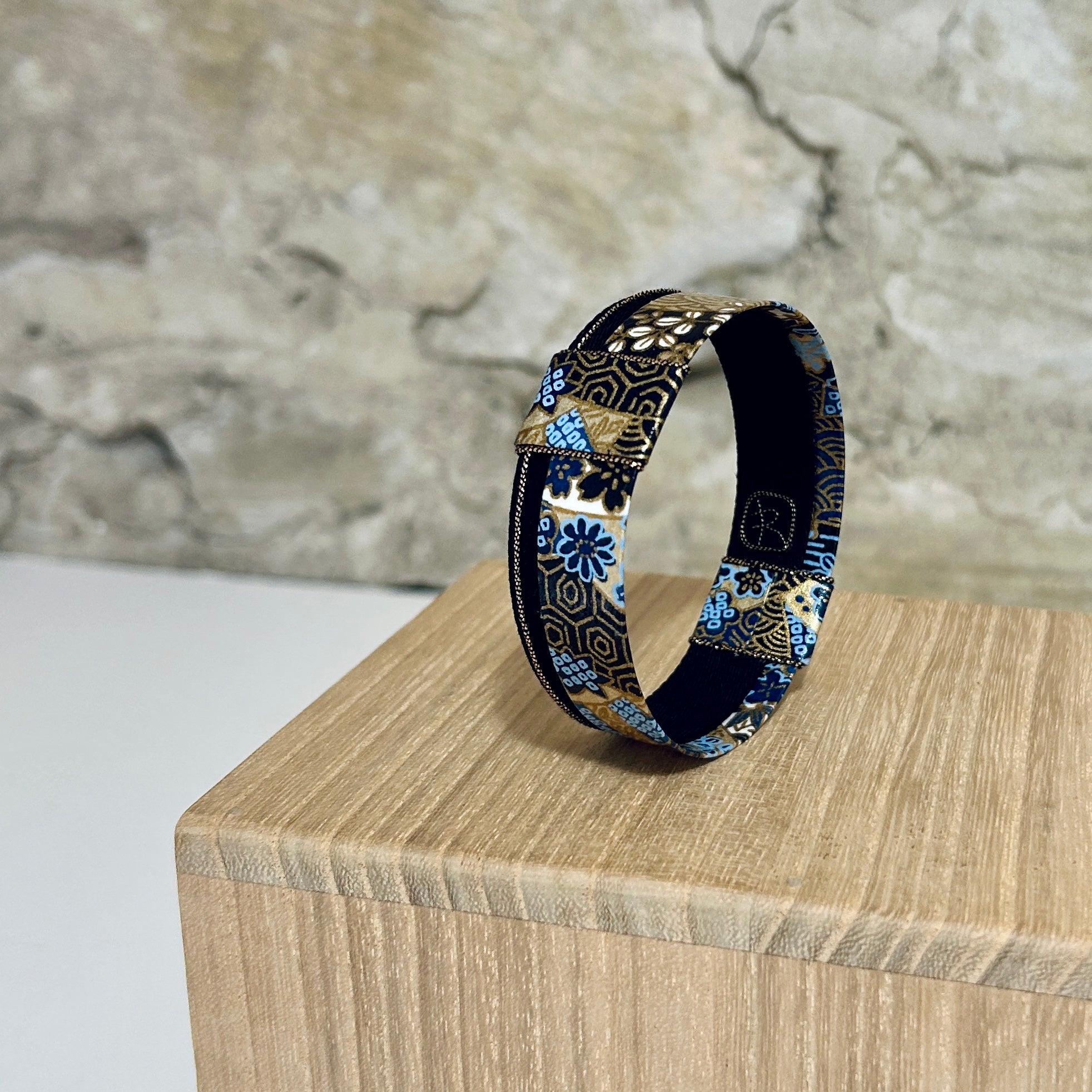 Bangle Japanese Washi Paper Black Gold - BNE-21-22-23