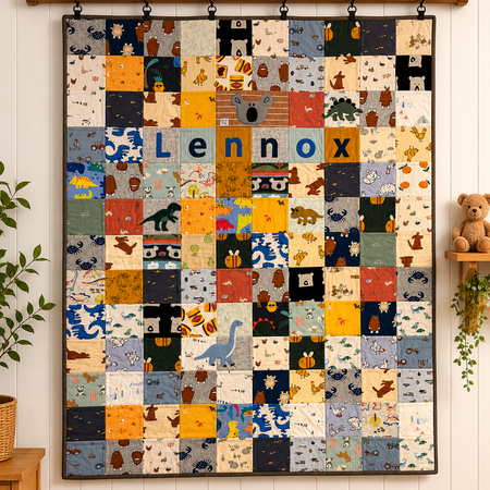 Custom Baby Clothes Memory Quilt –  120 cm x 160cm - Personalised Keepsake Blanket