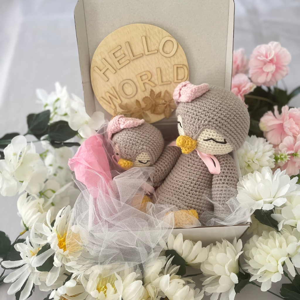 Handmade Crochet Penguin Baby Gift Set | Crochet Penguin Soft Toy