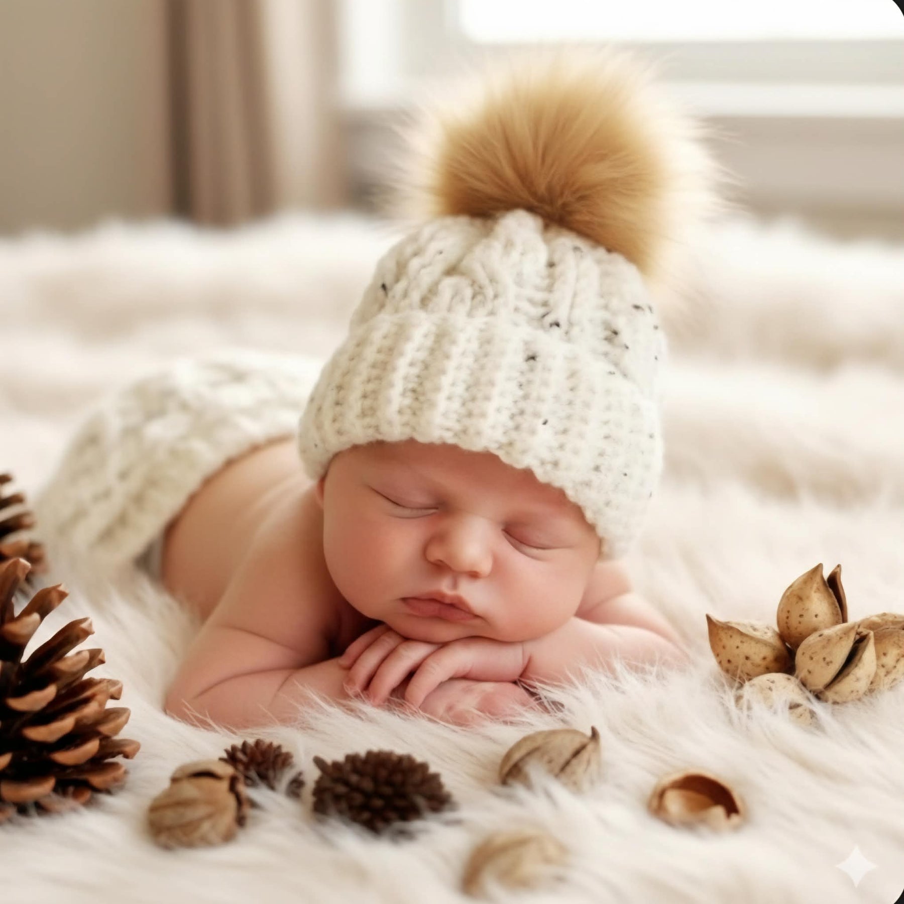 Baby Beanie | Oatmeal | Newborn | Crochet | Knit | Cable Hat |Handmade