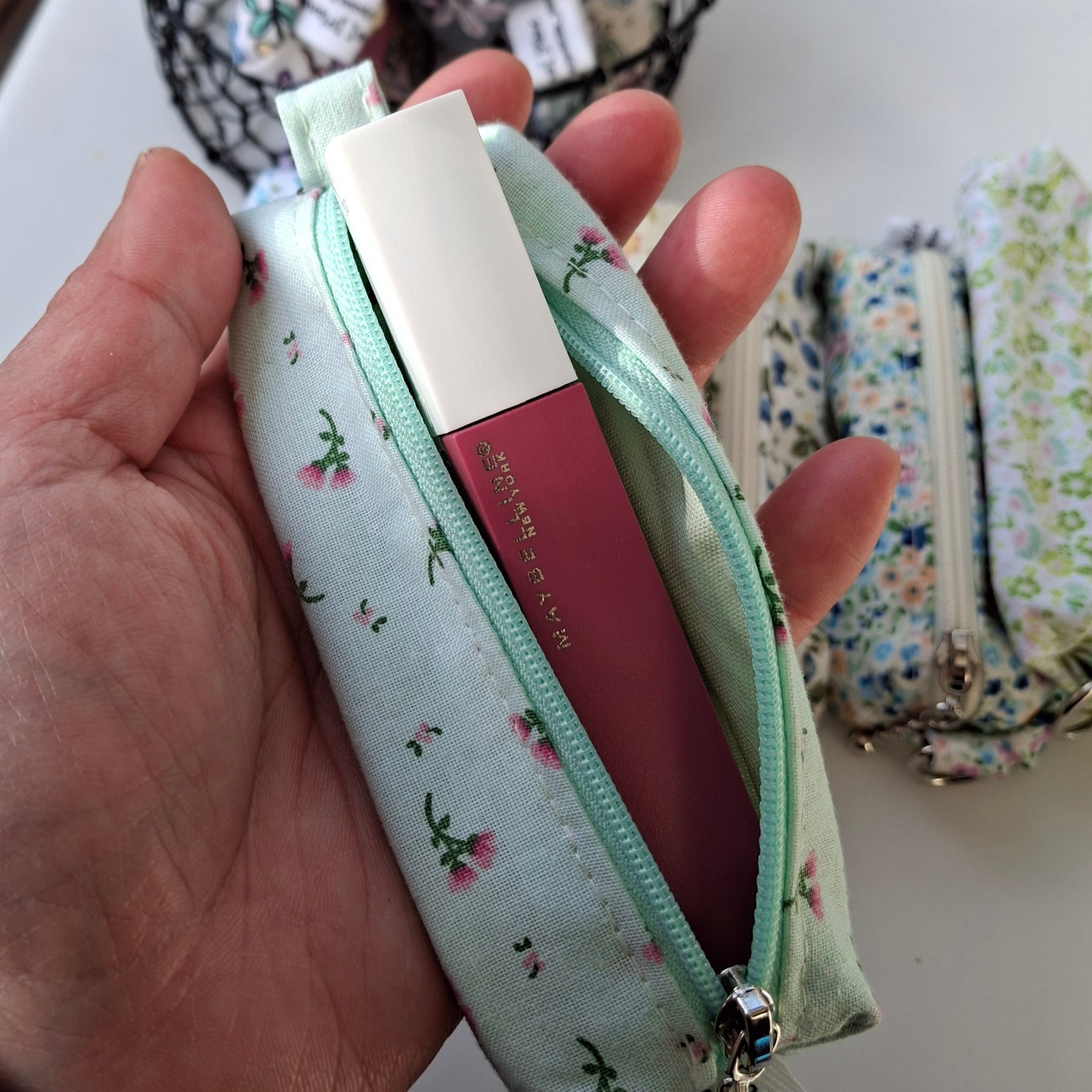 Mini Makeup Pouch (Blue/Green)