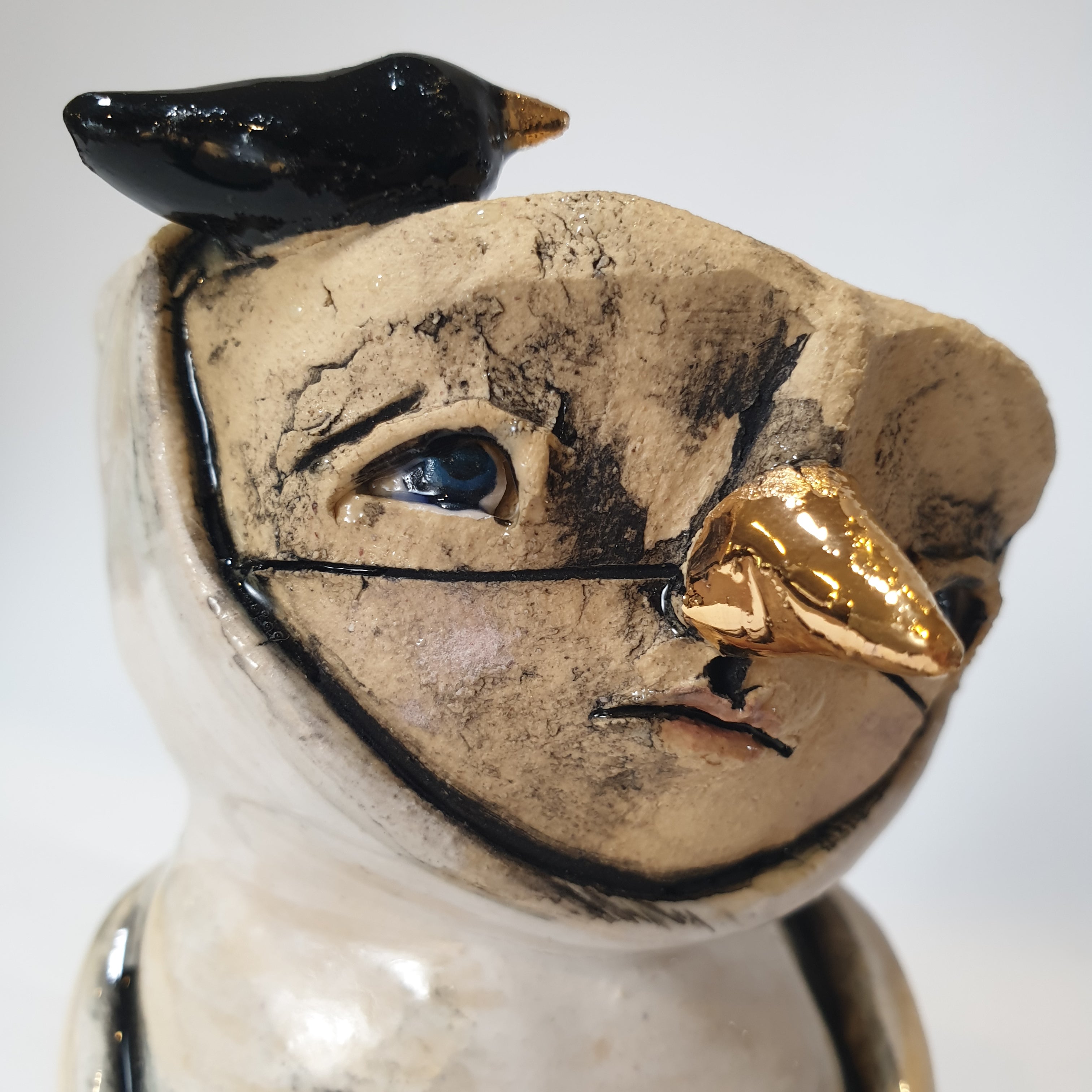 clay sculpture birds, candlestick