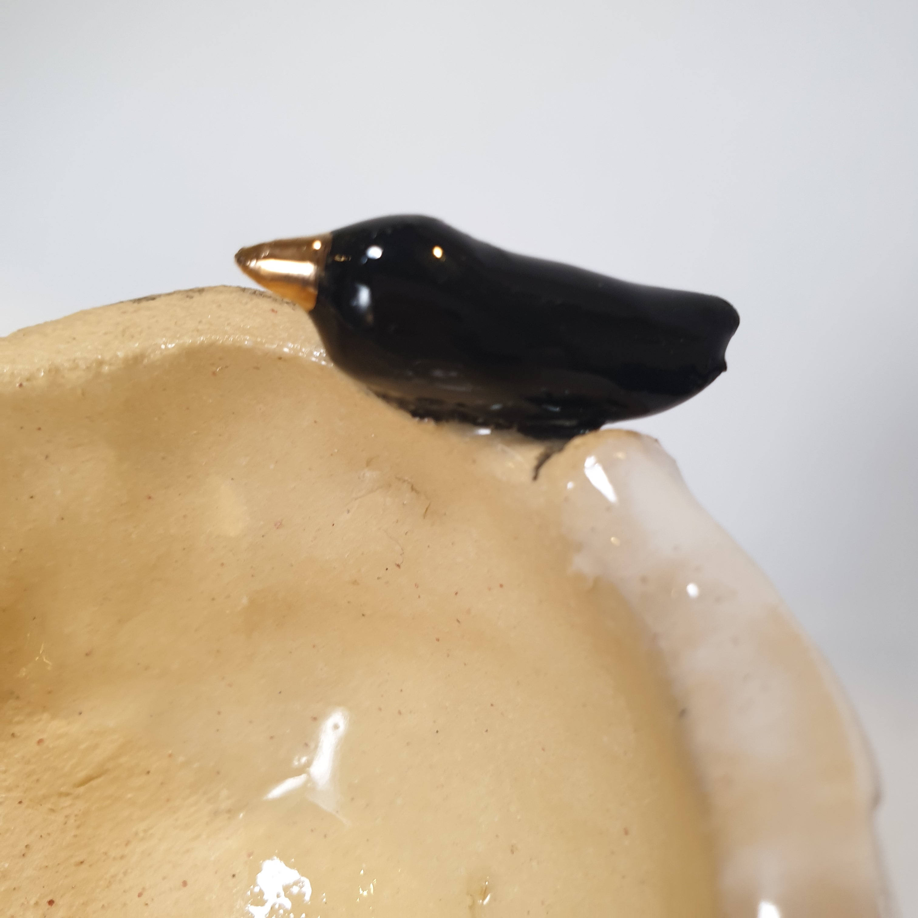 clay sculpture birds, candlestick