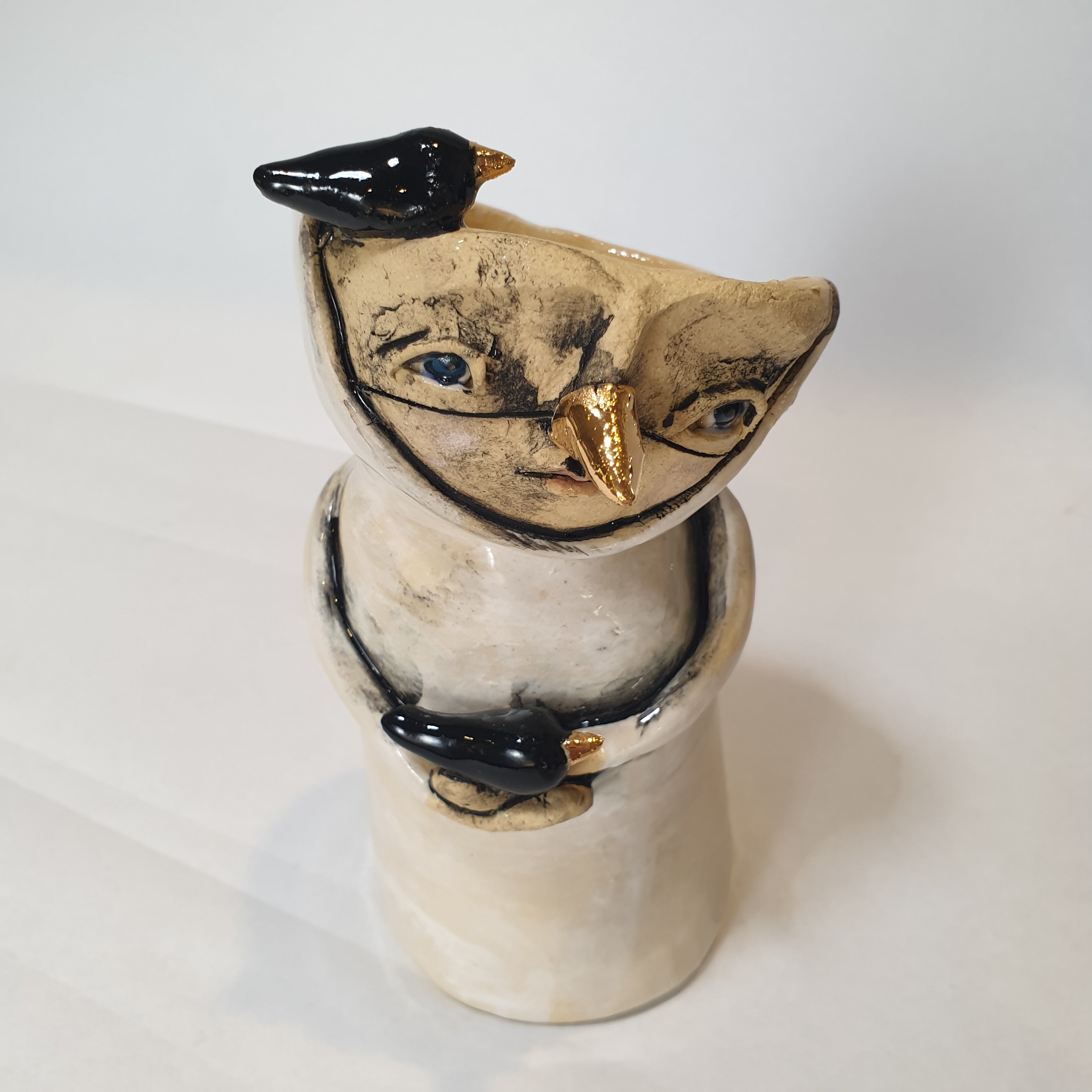 clay sculpture birds, candlestick