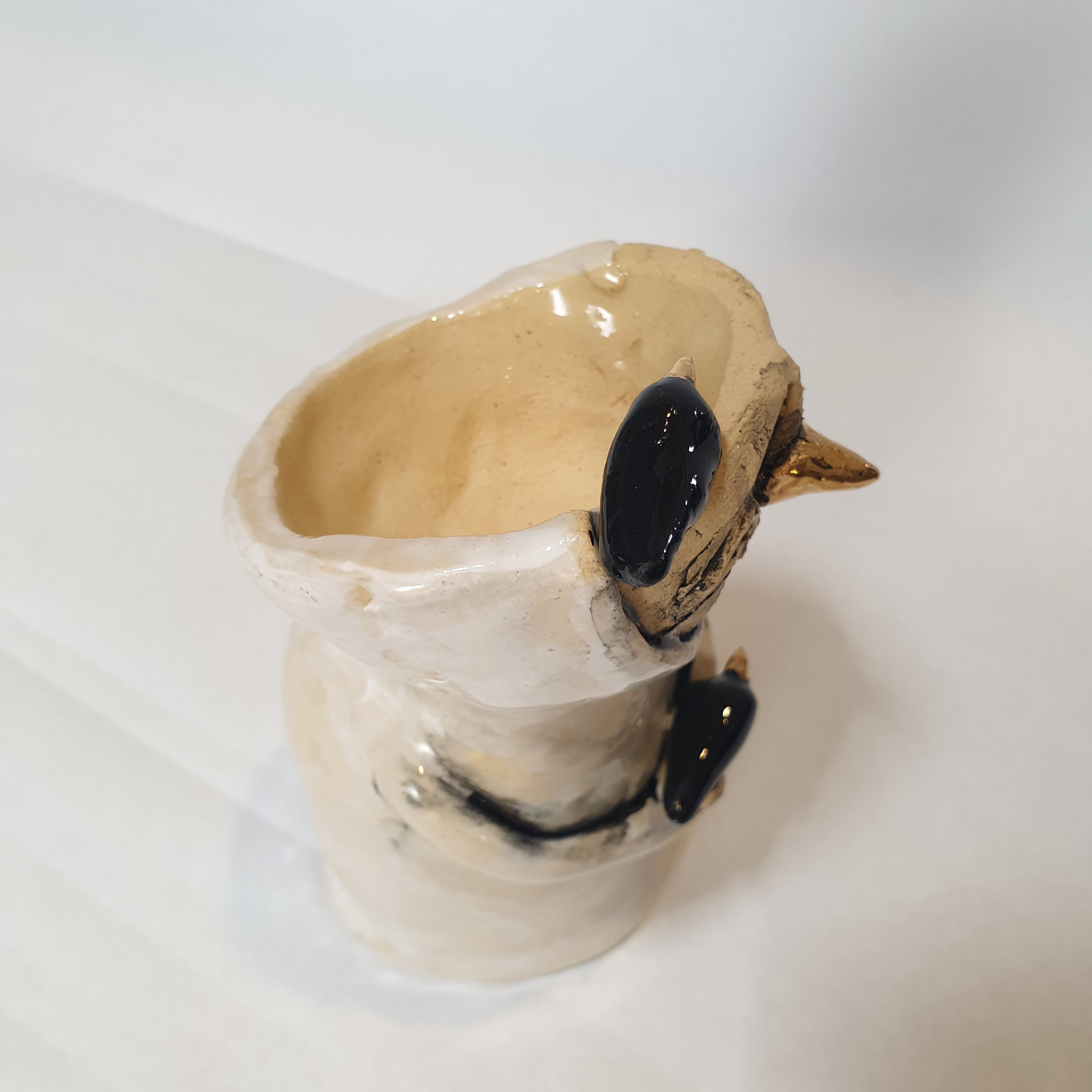 clay sculpture birds, candlestick