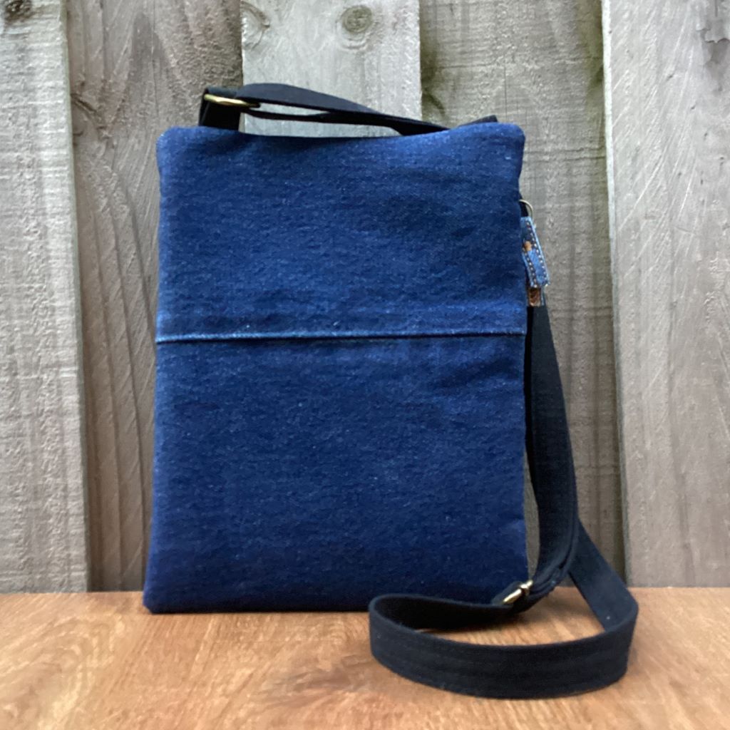 Upcycled Denim Cross Body Bag - Red Heart