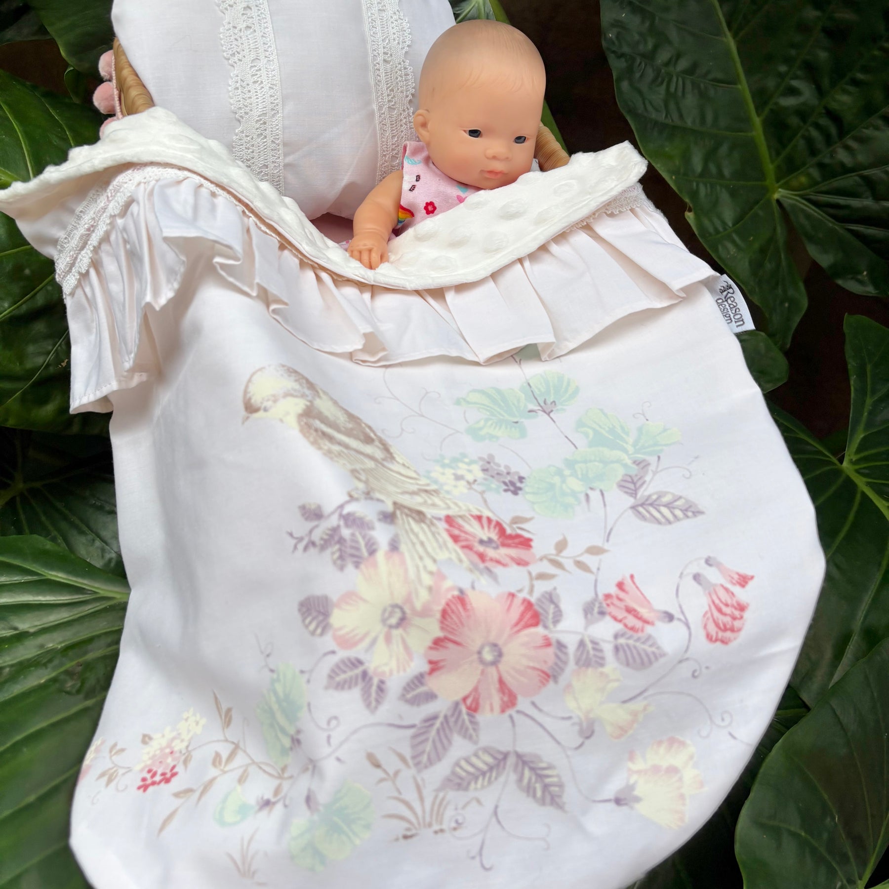 Handmade Doll Bedding Set – Fits Kmart & Target Doll Pram/Bassinet | Pillow & Minky Blanket | Toy Nursery Accessories