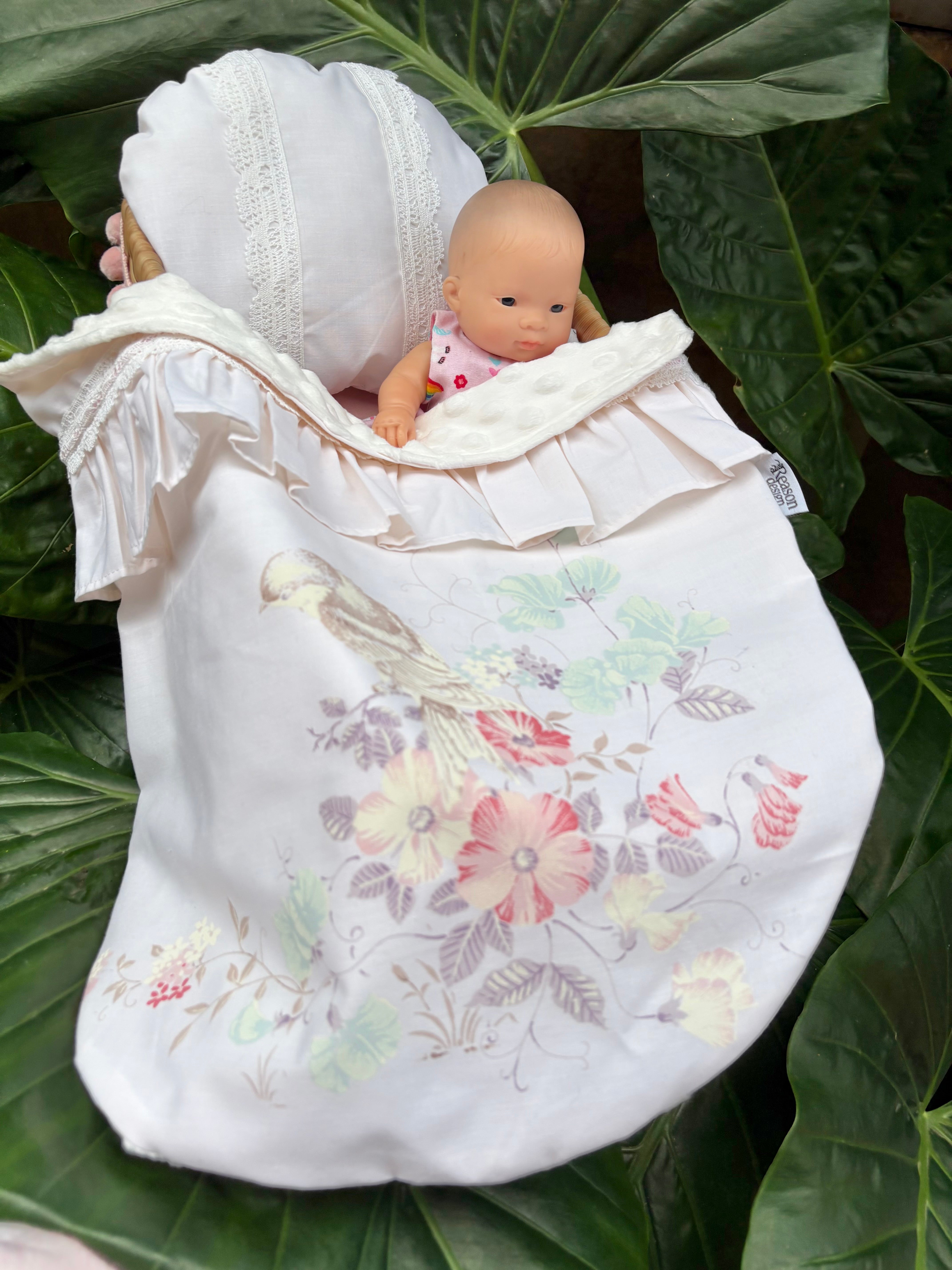 Handmade Doll Bedding Set – Fits Kmart & Target Doll Pram/Bassinet | Pillow & Minky Blanket | Toy Nursery Accessories