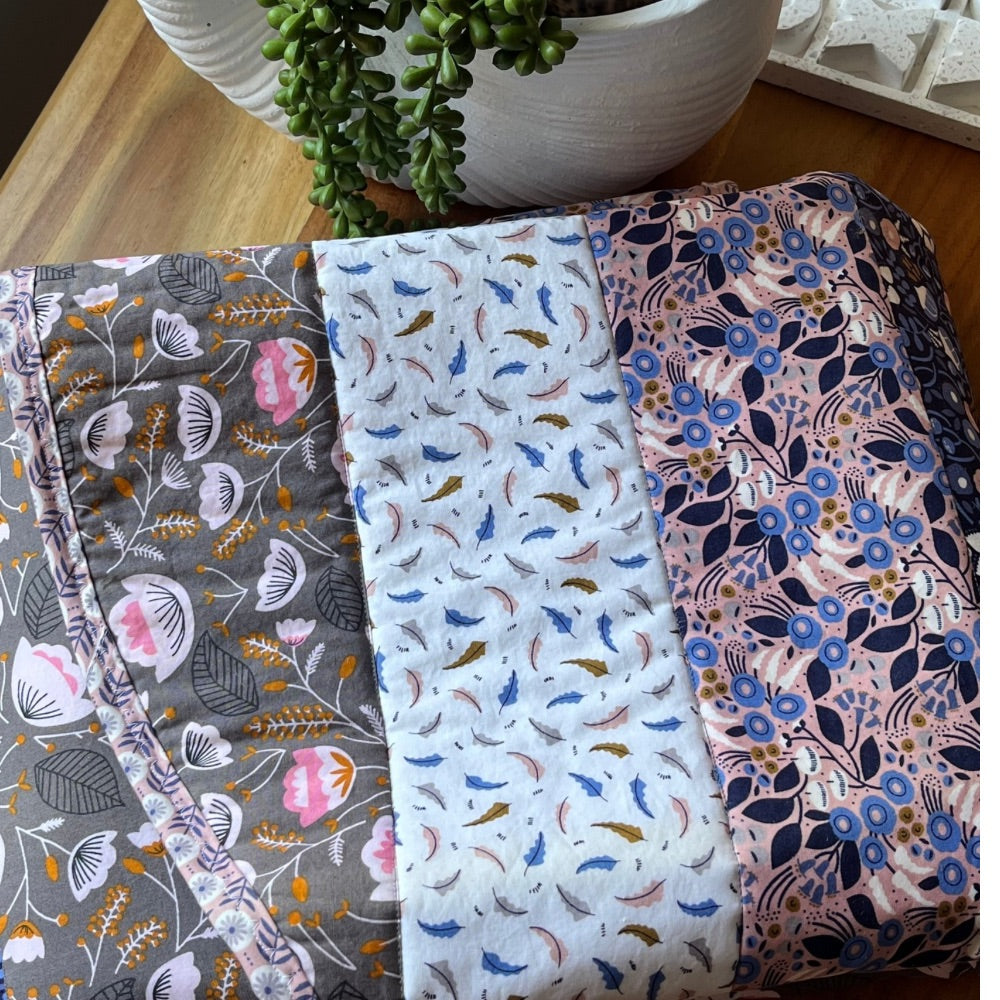 Round Reversible Baby Play Mat — Handmade | 100% Organic Cotton | 100% Cotton Wadding | Neutral tones