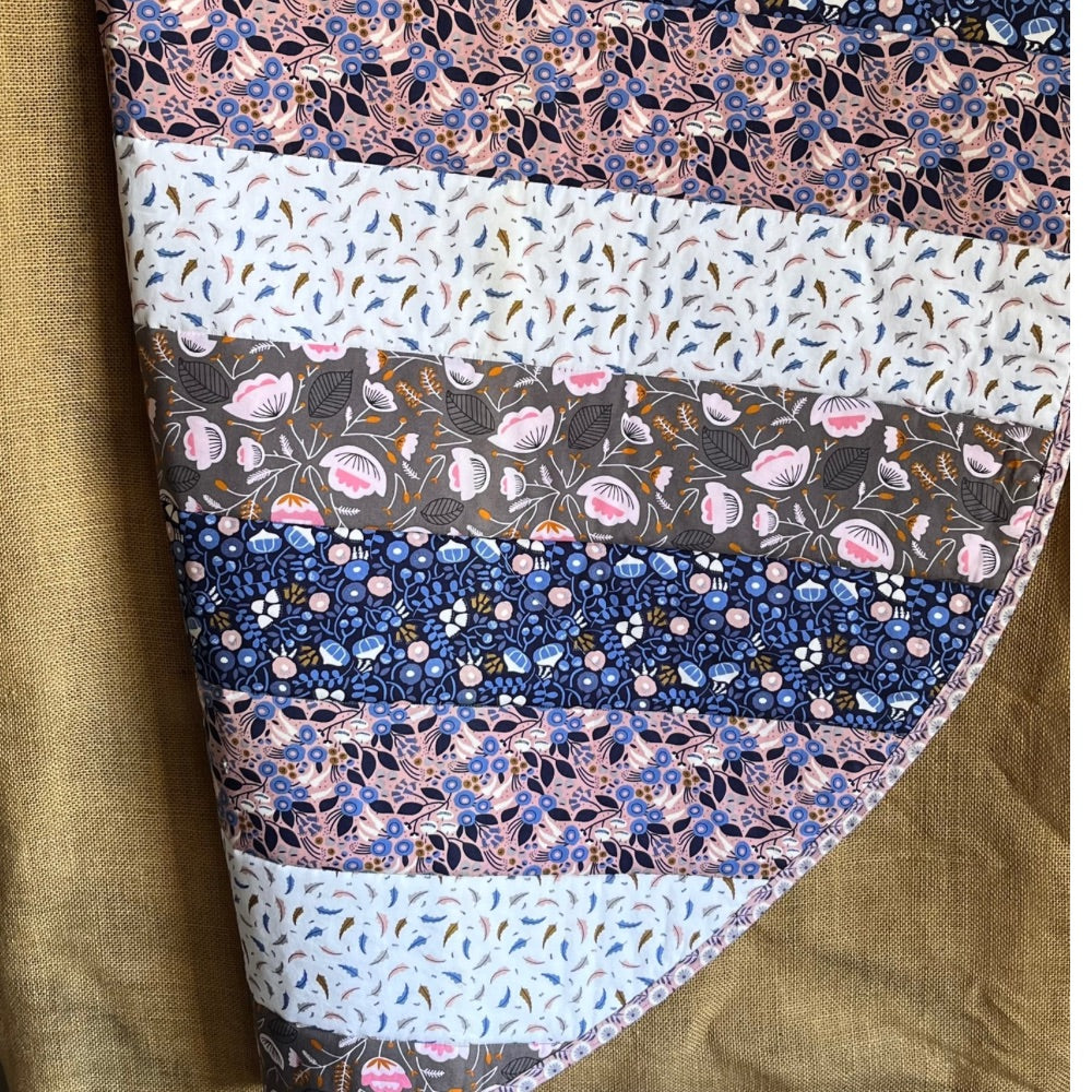 Round Reversible Baby Play Mat — Handmade | 100% Organic Cotton | 100% Cotton Wadding | Neutral tones