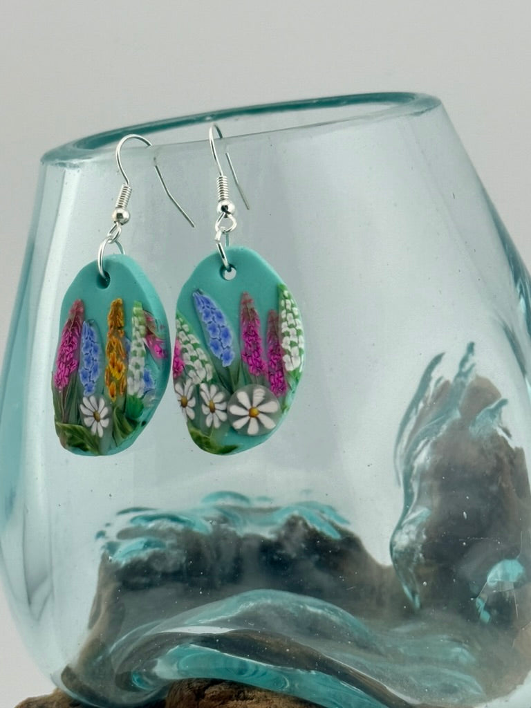 Handmade Spring Wildflower Polymer Clay Earrings