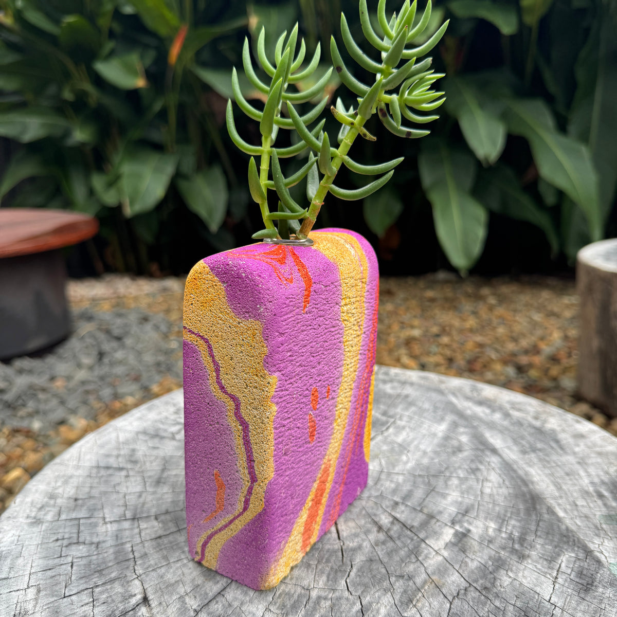 The Lava Room hand sculpted concrete test tube vase