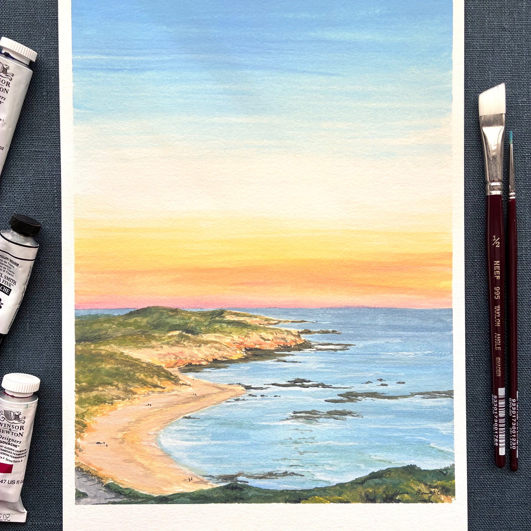 Wall Art - A4 Print - Sorrento Ocean Beach Sunset