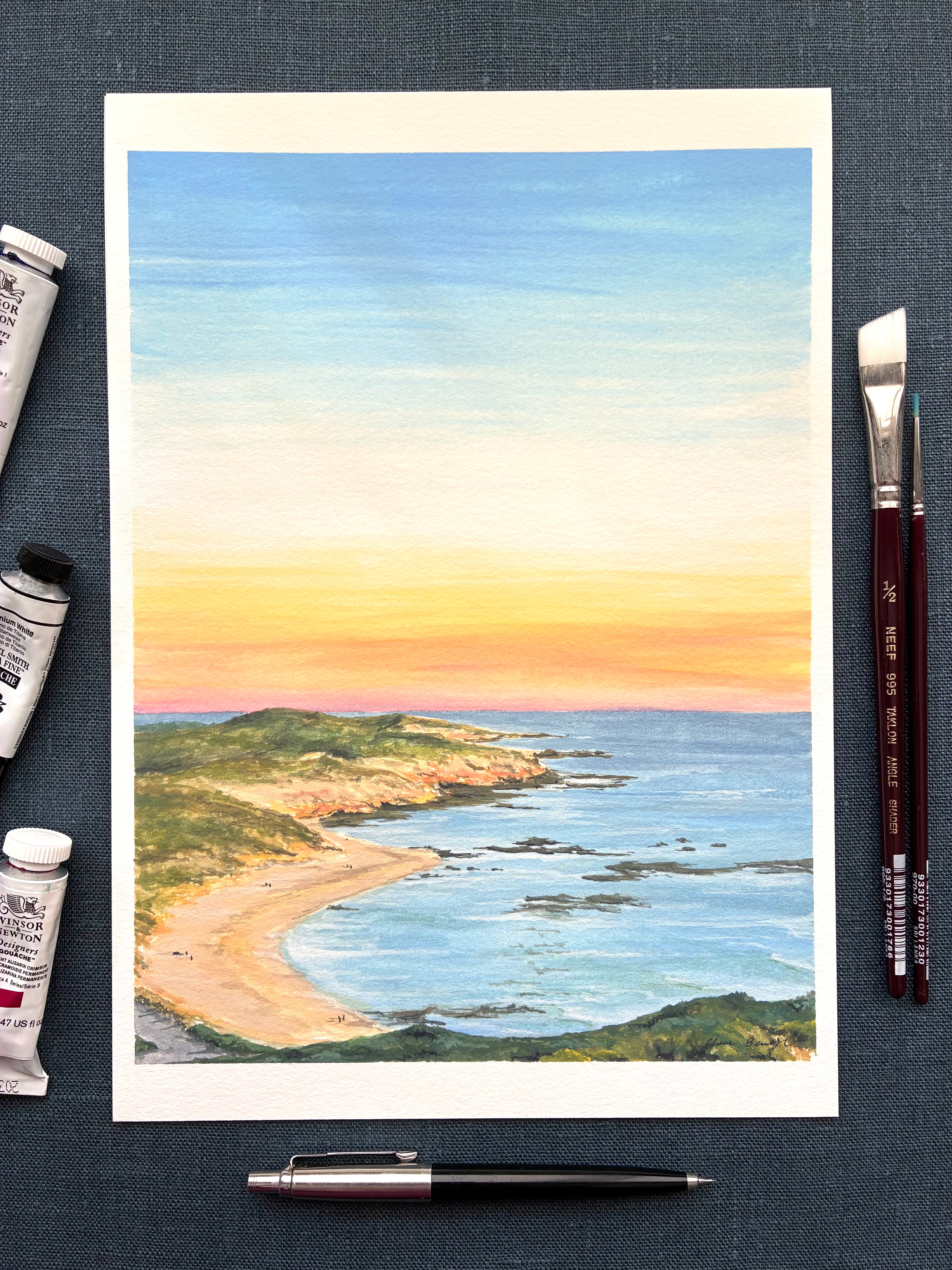 Wall Art - A4 Print - Sorrento Ocean Beach Sunset