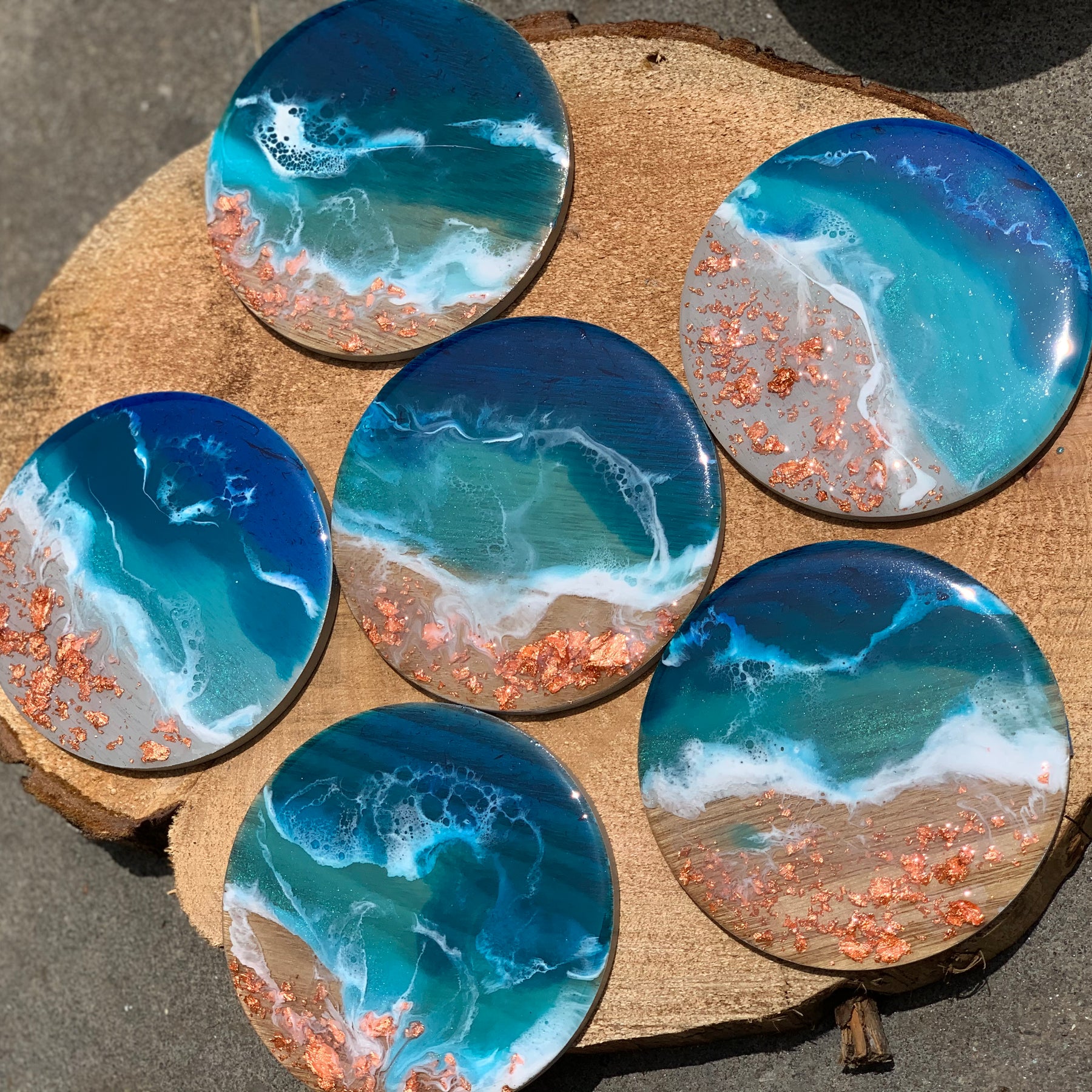 Coasters | coastal love | beach beauty | resin coasters | oceans | gift for her | gift ideas