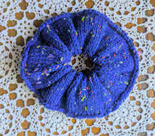Galaxy Bun Topper Retro 80s Handknit Scrunchie