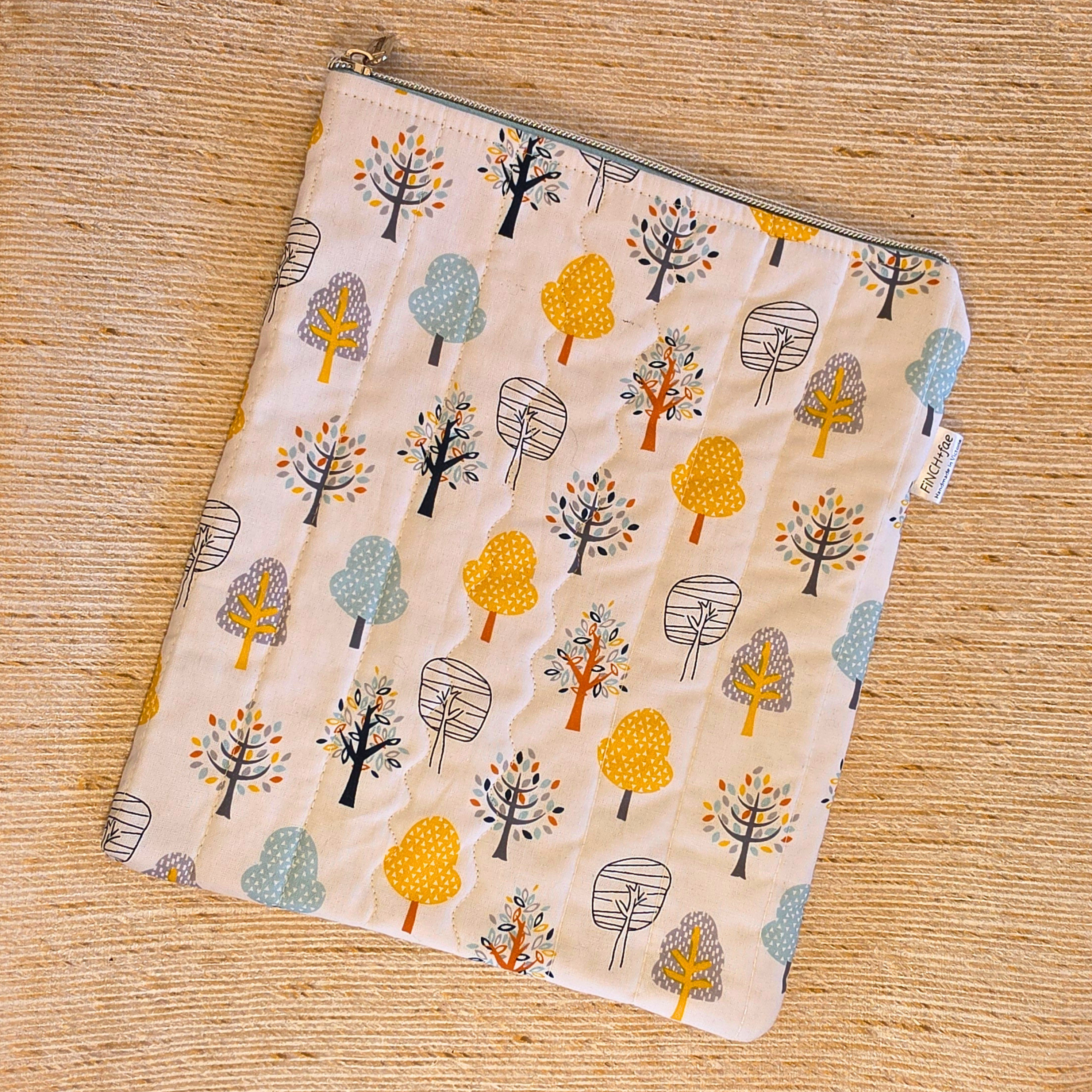 Floral designs - book or 11" tablet sleeve, handmade